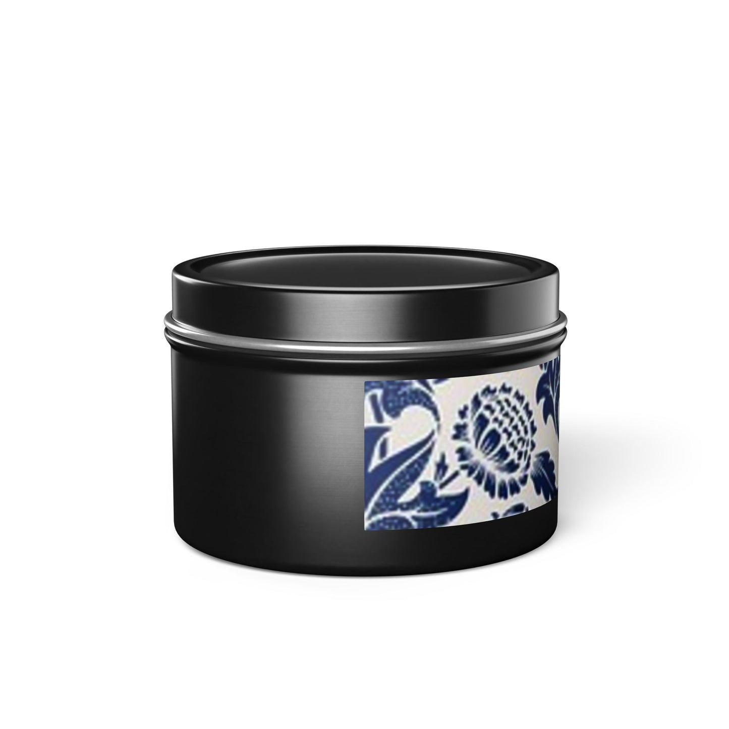 Velas en lata con flores azules y aromas fabulosos