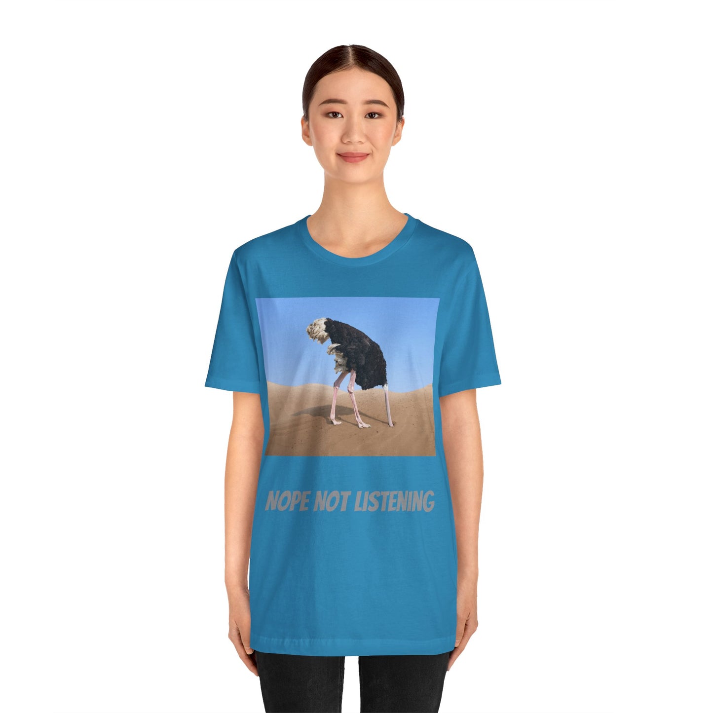 Camiseta avestruz no, no escucho