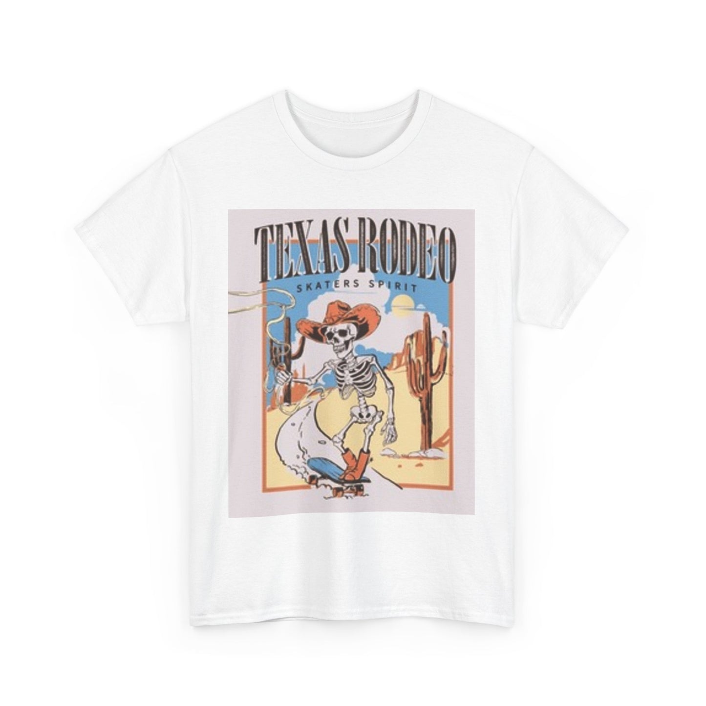 Camiseta unisex de algodón grueso de Texas Rodeo - Diseño de esqueleto