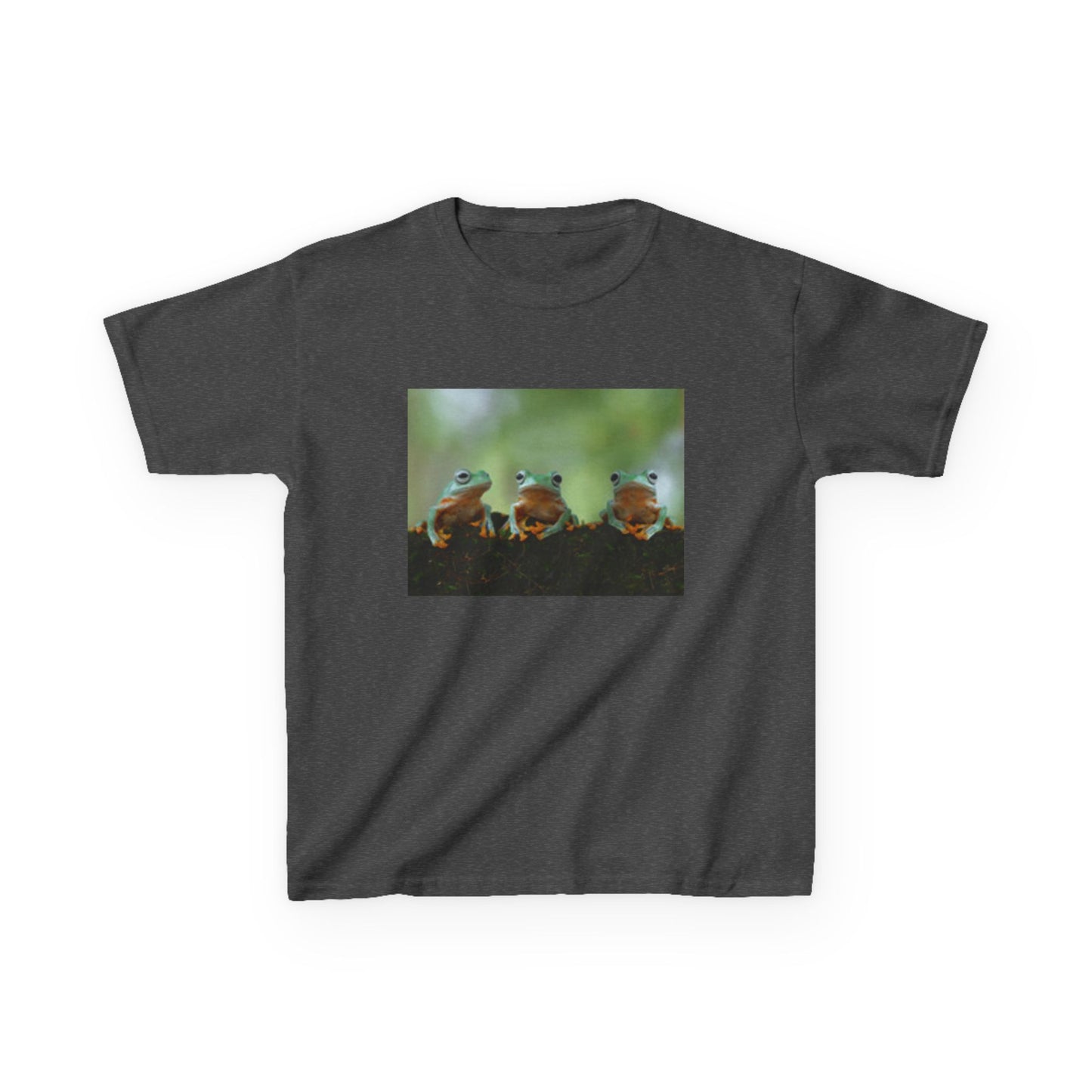 Camiseta infantil de algodón grueso con diseño de rana juguetona: un bonito diseño natural para jóvenes aventureros