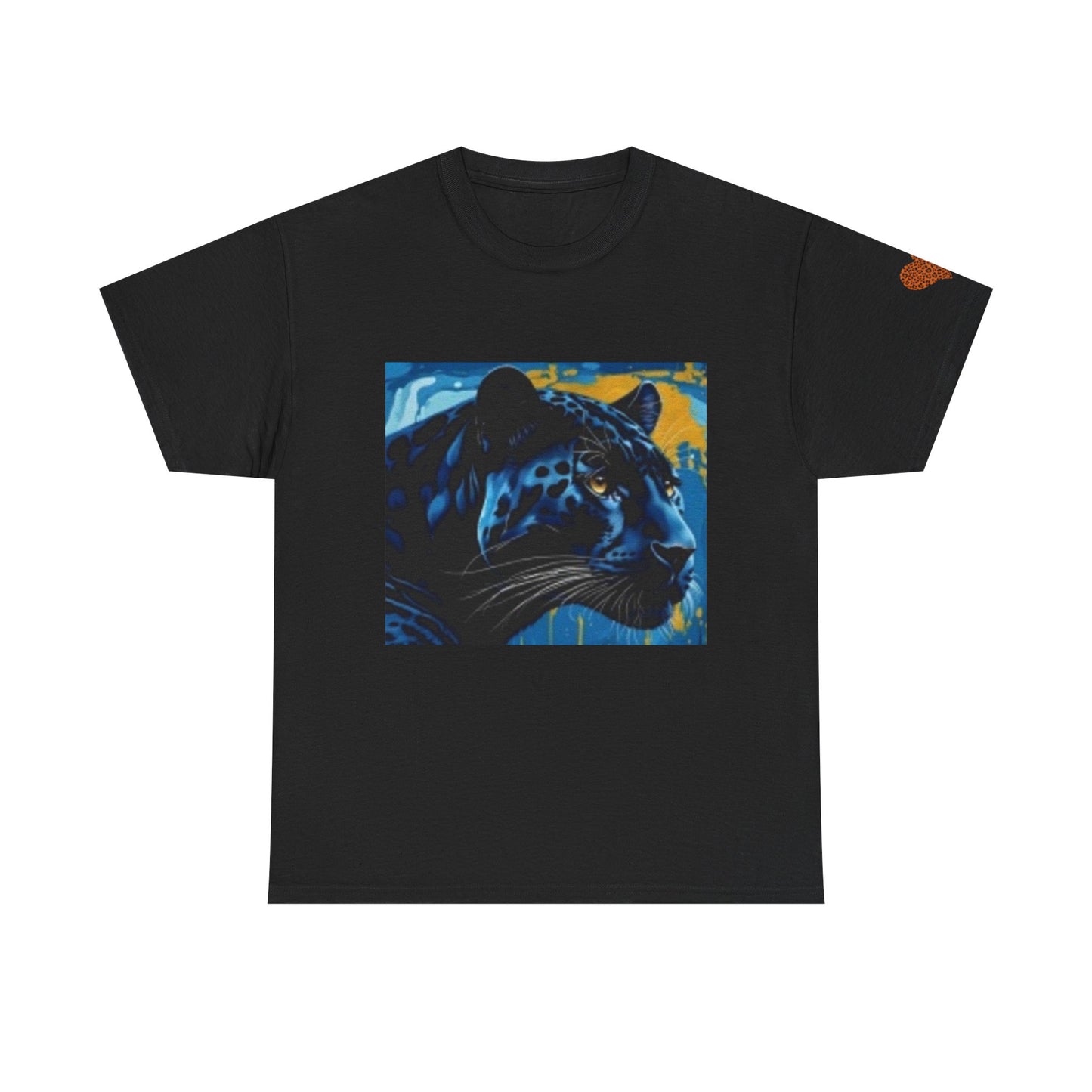 Camiseta unisex de algodón grueso con estampado de leopardo llamativo - Camiseta con gráfico artístico de animales