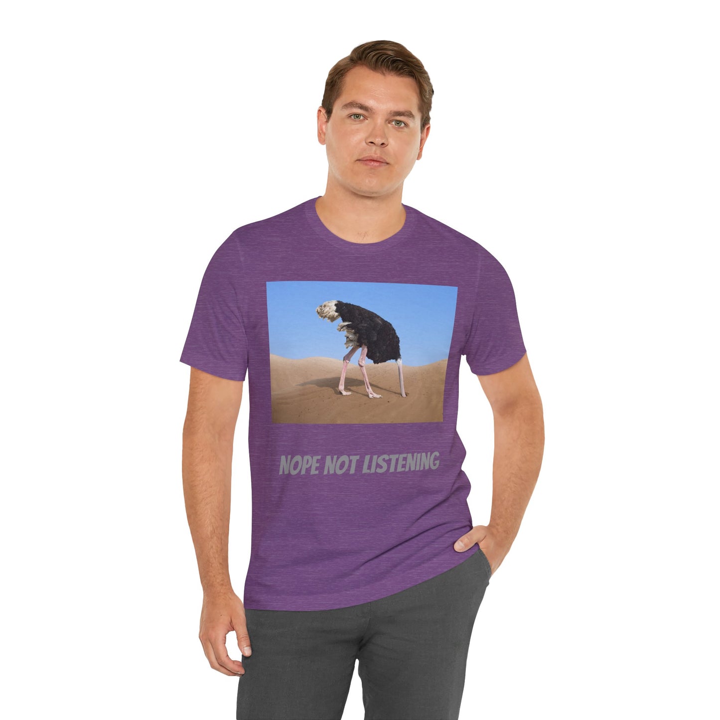 Camiseta avestruz no, no escucho