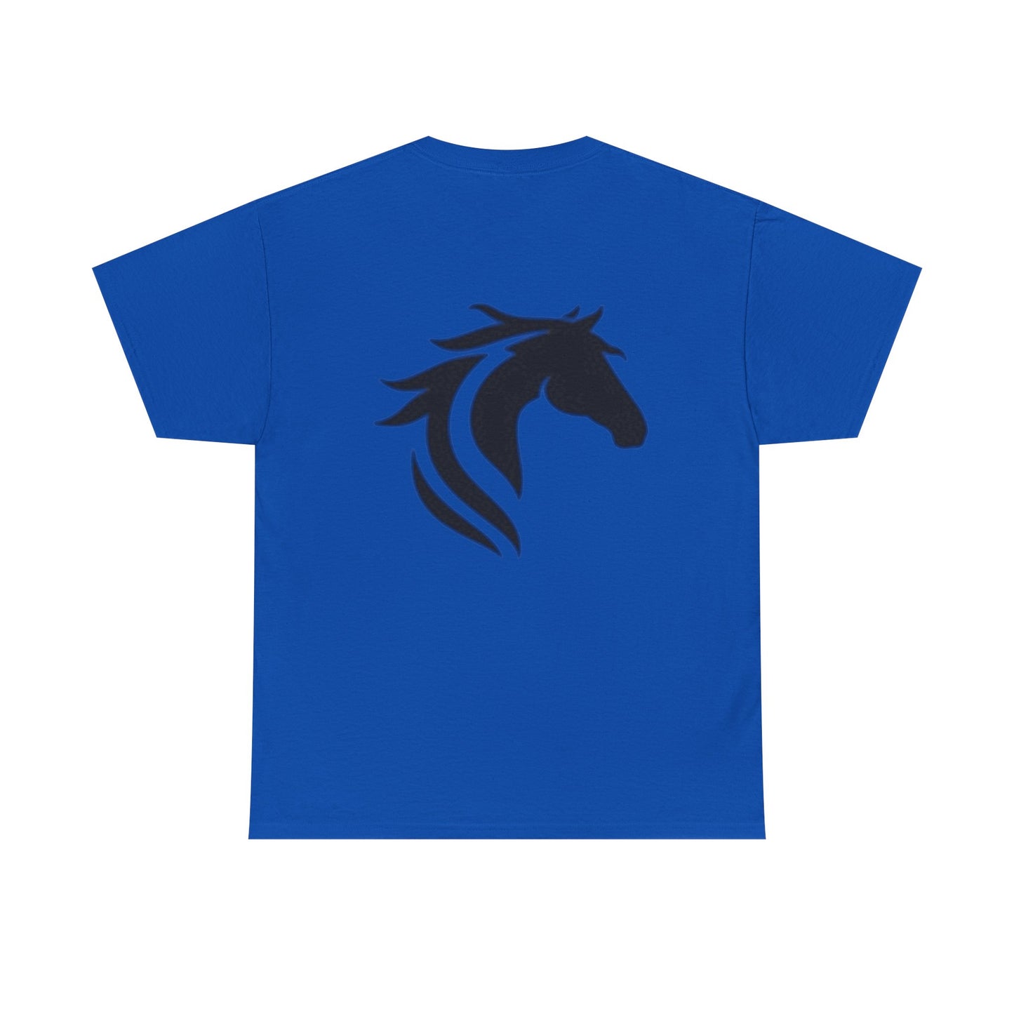 Camiseta unisex de algodón grueso con caballos al galope: ideal para amantes de la equitación.