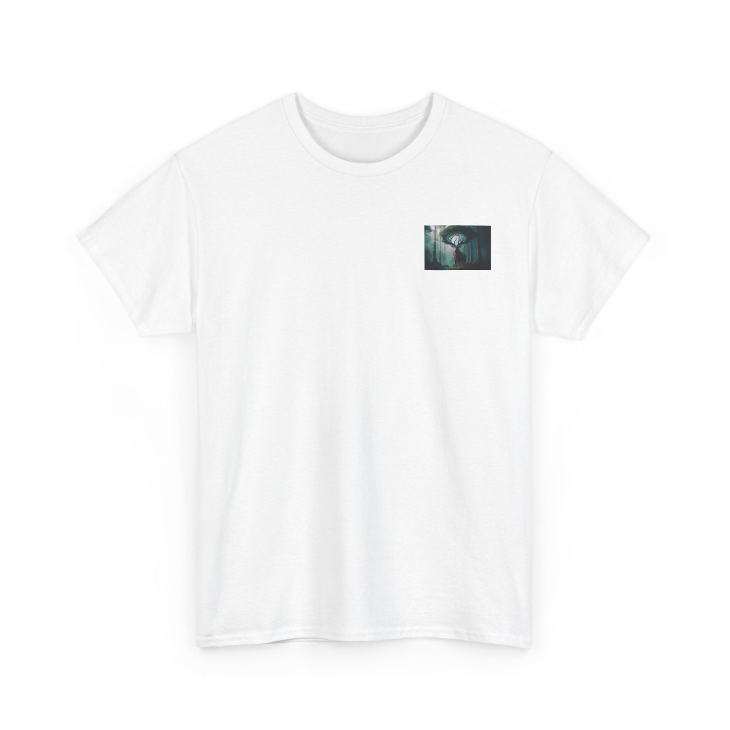 Camiseta unisex de algodón grueso con diseño de ciervos en el bosque