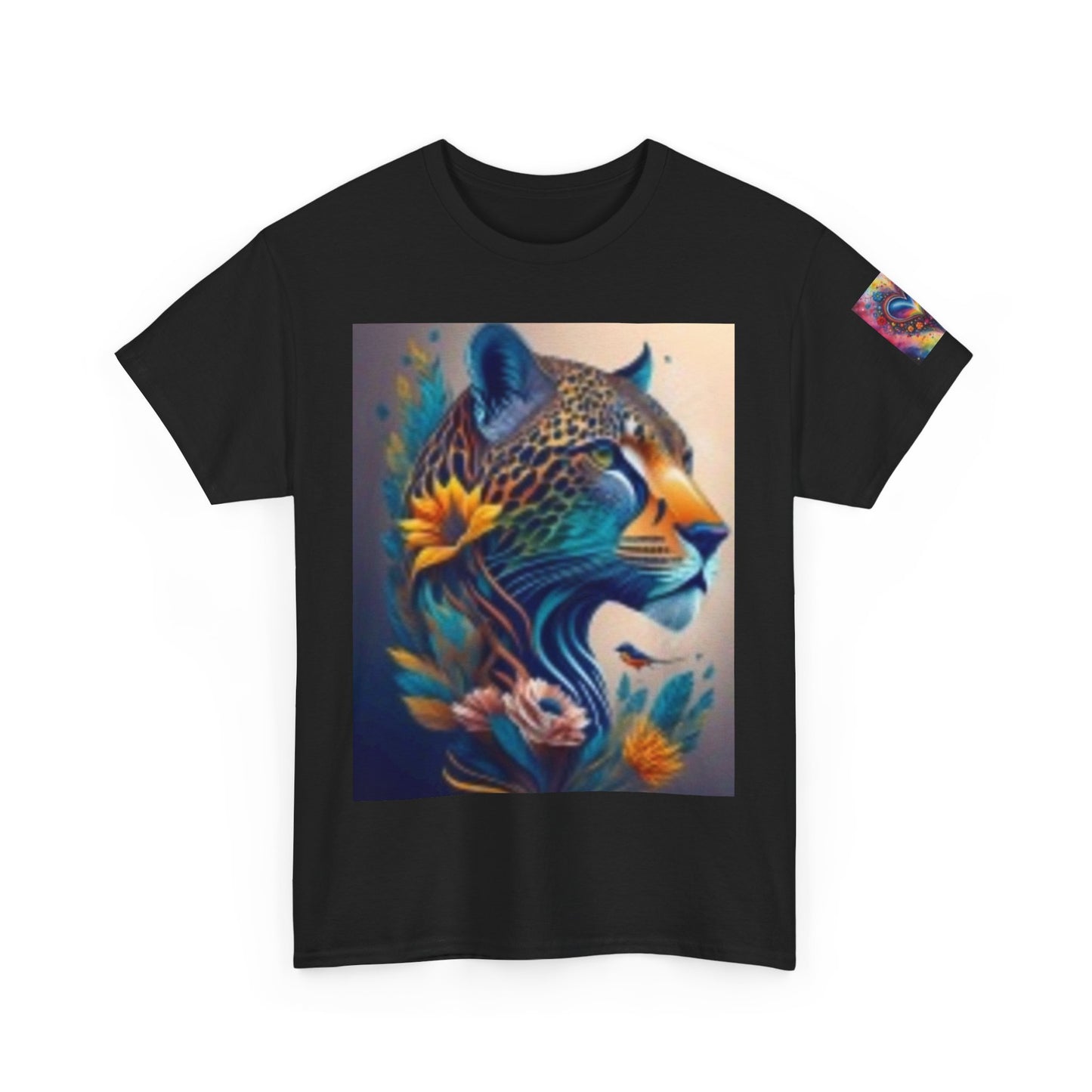 Camiseta unisex de algodón grueso con arte vibrante de la selva: camiseta gráfica inspirada en la naturaleza