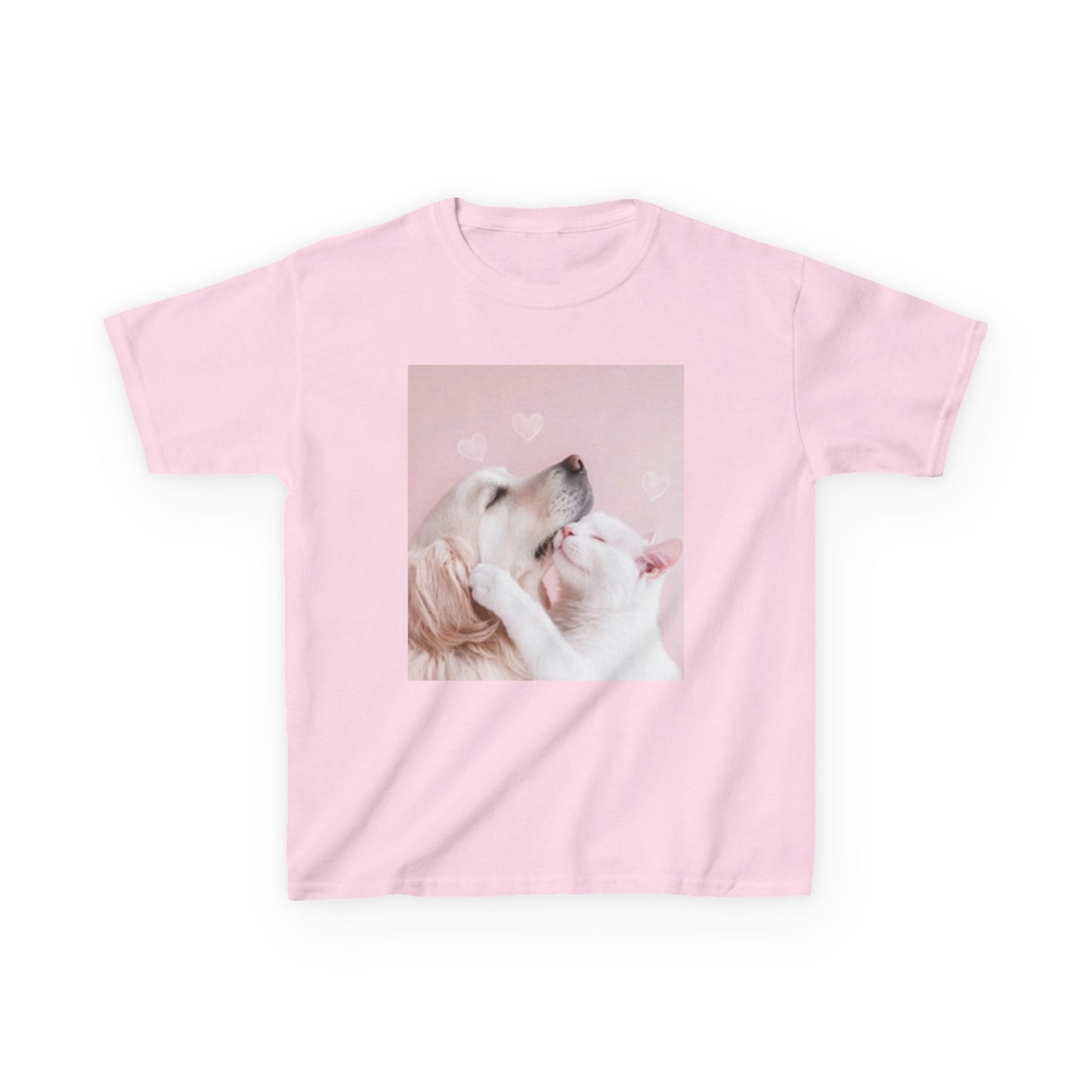 Linda camiseta de algodón grueso para niños con diseño de perro Love: ¡perfecta para San Valentín o para usar todos los días!
