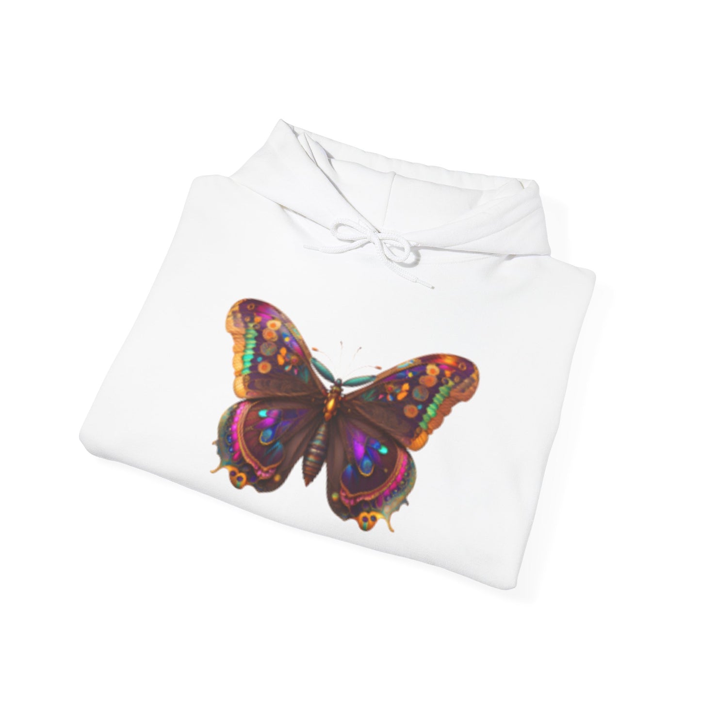 Sudadera con capucha y estampado de mariposas de colores | Sudadera unisex de mezcla pesada™