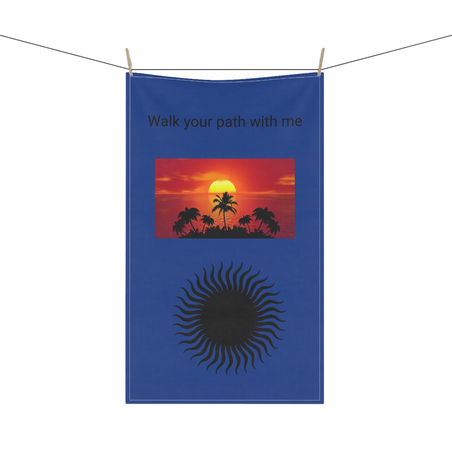 Toalla de cocina de 18" x 30" tamaño Sunset Black Sun