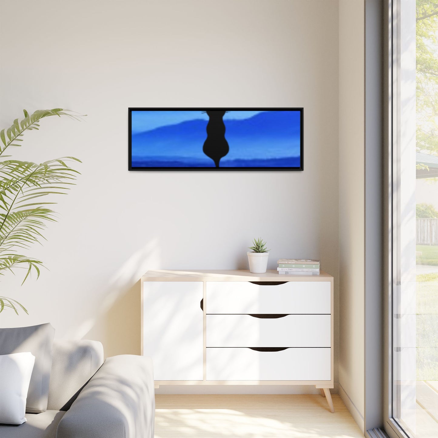 Framed Cat Silhouette Art Print, Wall Decor, Cat Lover Gift, Home Office Art, Pet Memorial