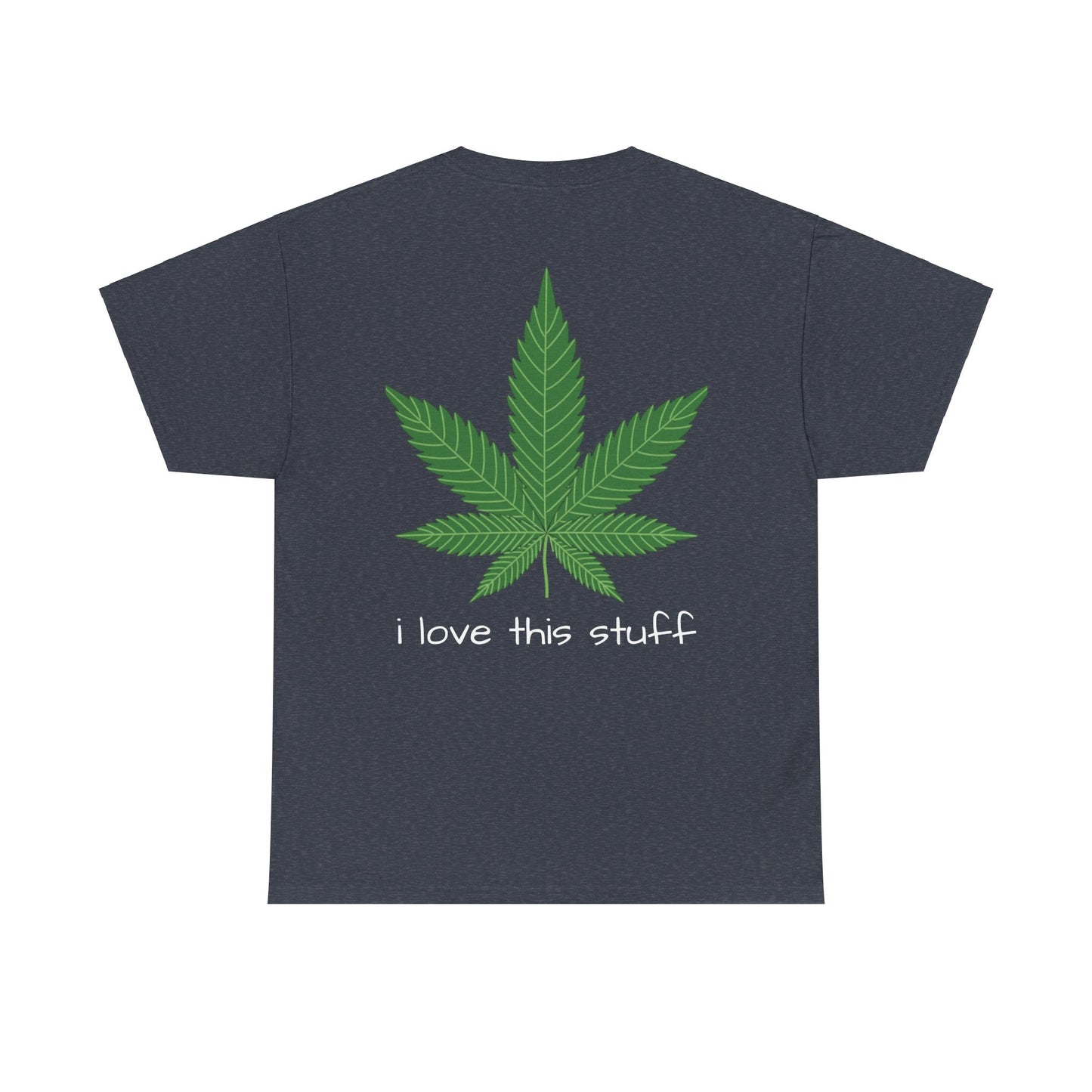 Camiseta unisex de algodón grueso con hojas verdes de cannabis