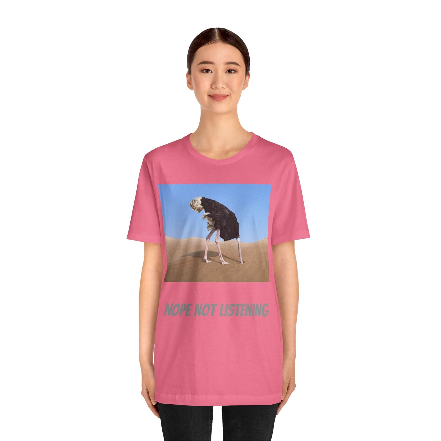 Camiseta avestruz no, no escucho