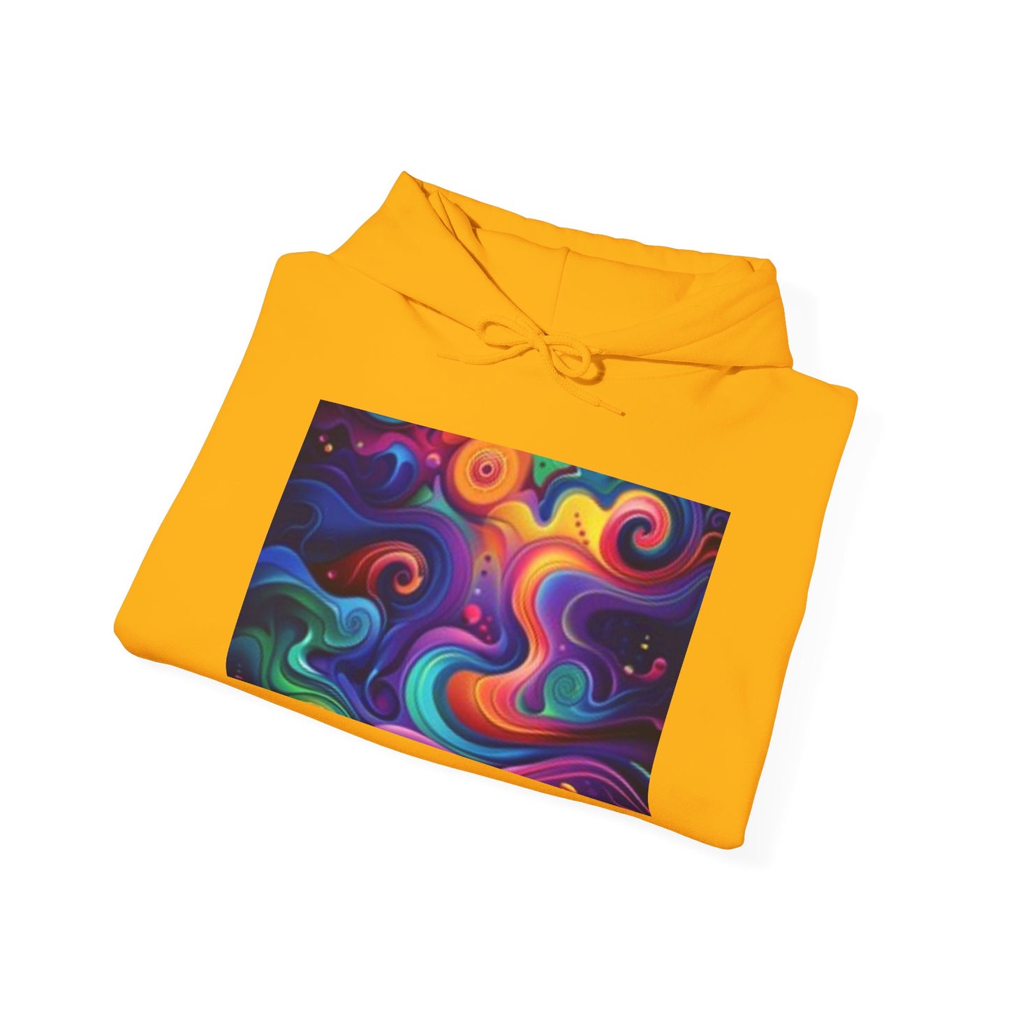 Sudadera con capucha unisex artística: diseño abstracto colorido y lunar