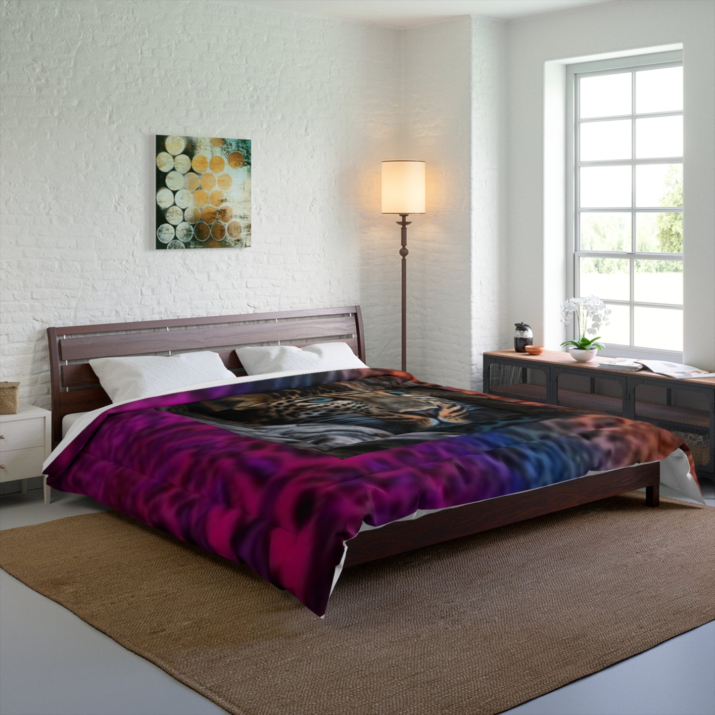 Vibrant Leopard & Animal Print Comforter - Wild Cat Bedding, Animal Print Throw, Bohemian Bedroom Decor, Unique Gift for Animal Lovers