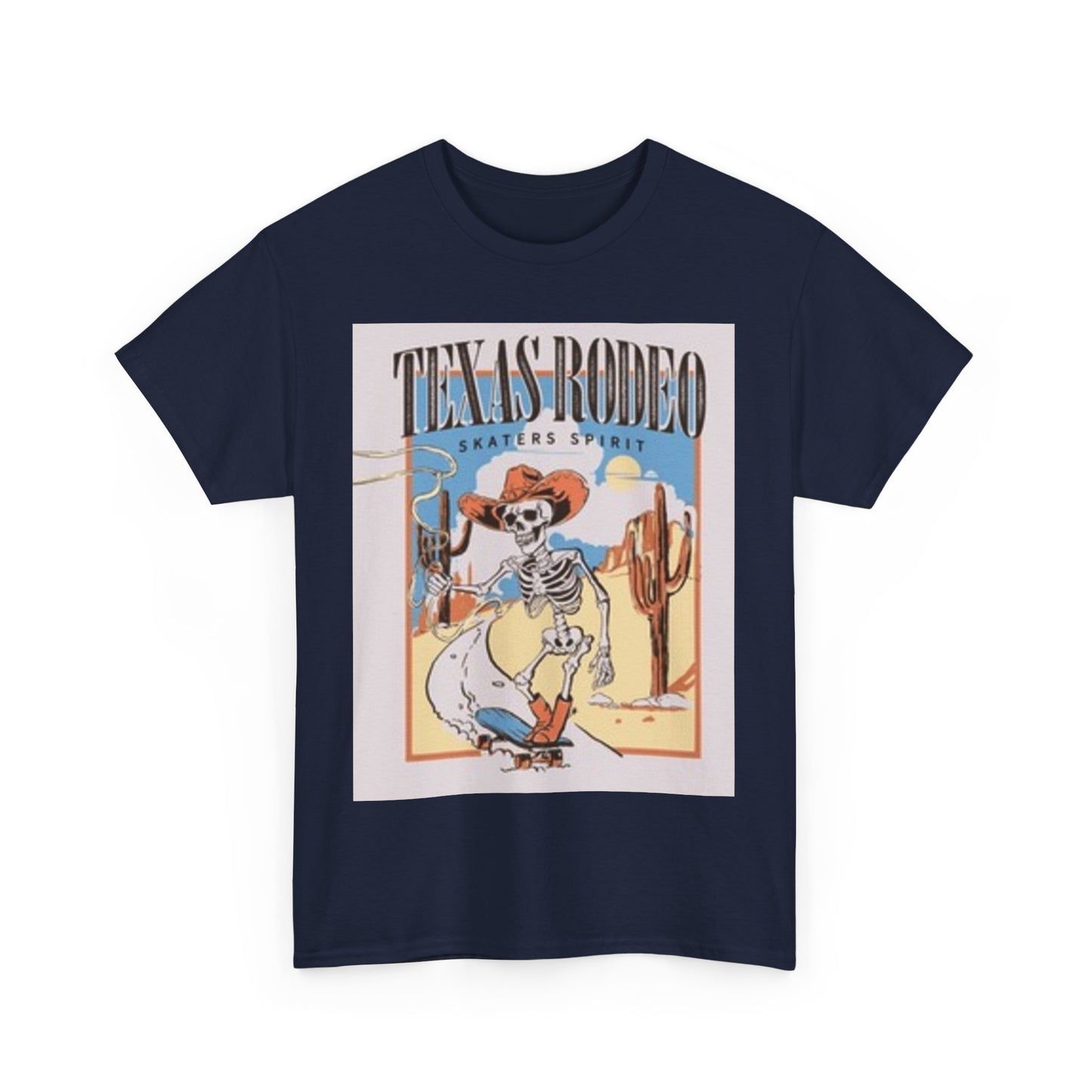 Camiseta unisex de algodón grueso de Texas Rodeo - Diseño de esqueleto