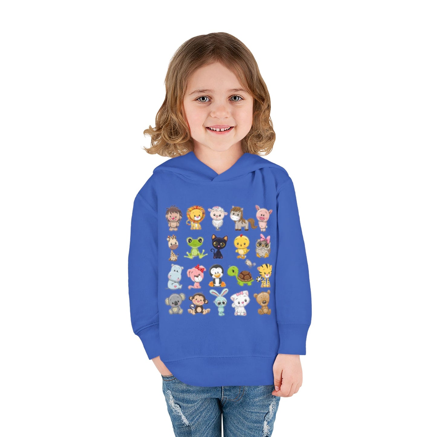 Sudadera con capucha de polar con estampado animal adorable para niños pequeños | Sudadera infantil bonita