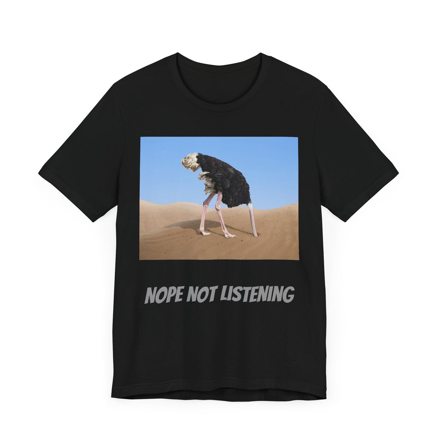 Camiseta avestruz no, no escucho