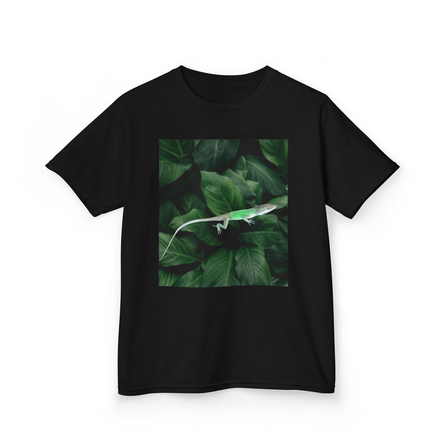 Lizard in Leaves Eco-Friendly T-Shirt, Summer Outing Apparel, Adventure Kids Clothing, Birthday Gift for Children