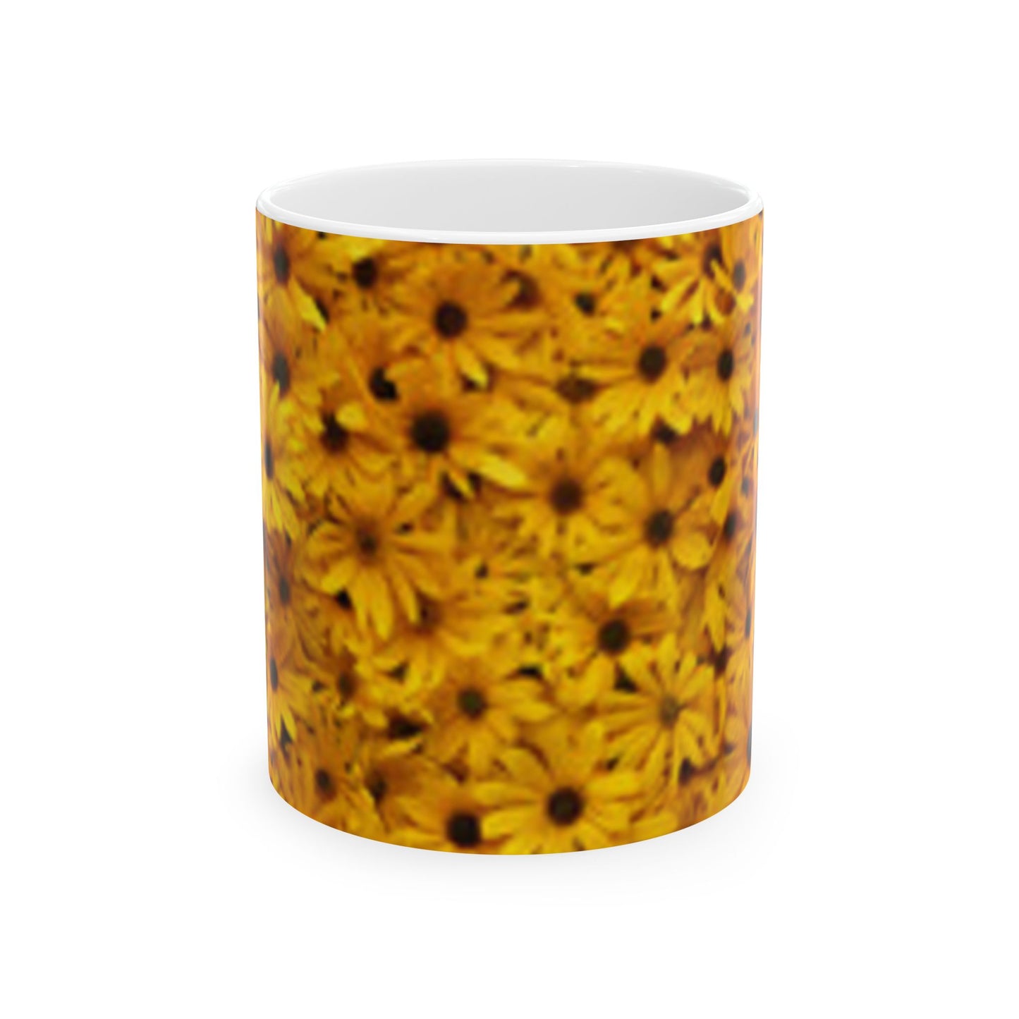 Taza de cerámica con flores brillantes - Taza de café de 11 oz y 15 oz