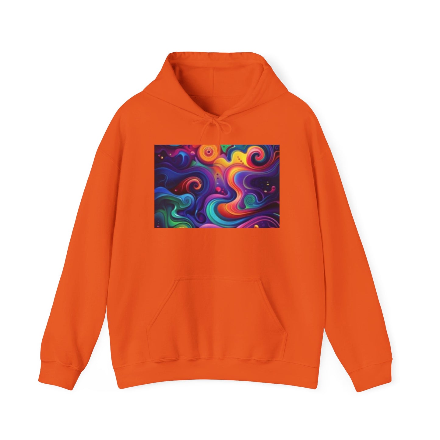Sudadera con capucha unisex artística: diseño abstracto colorido y lunar