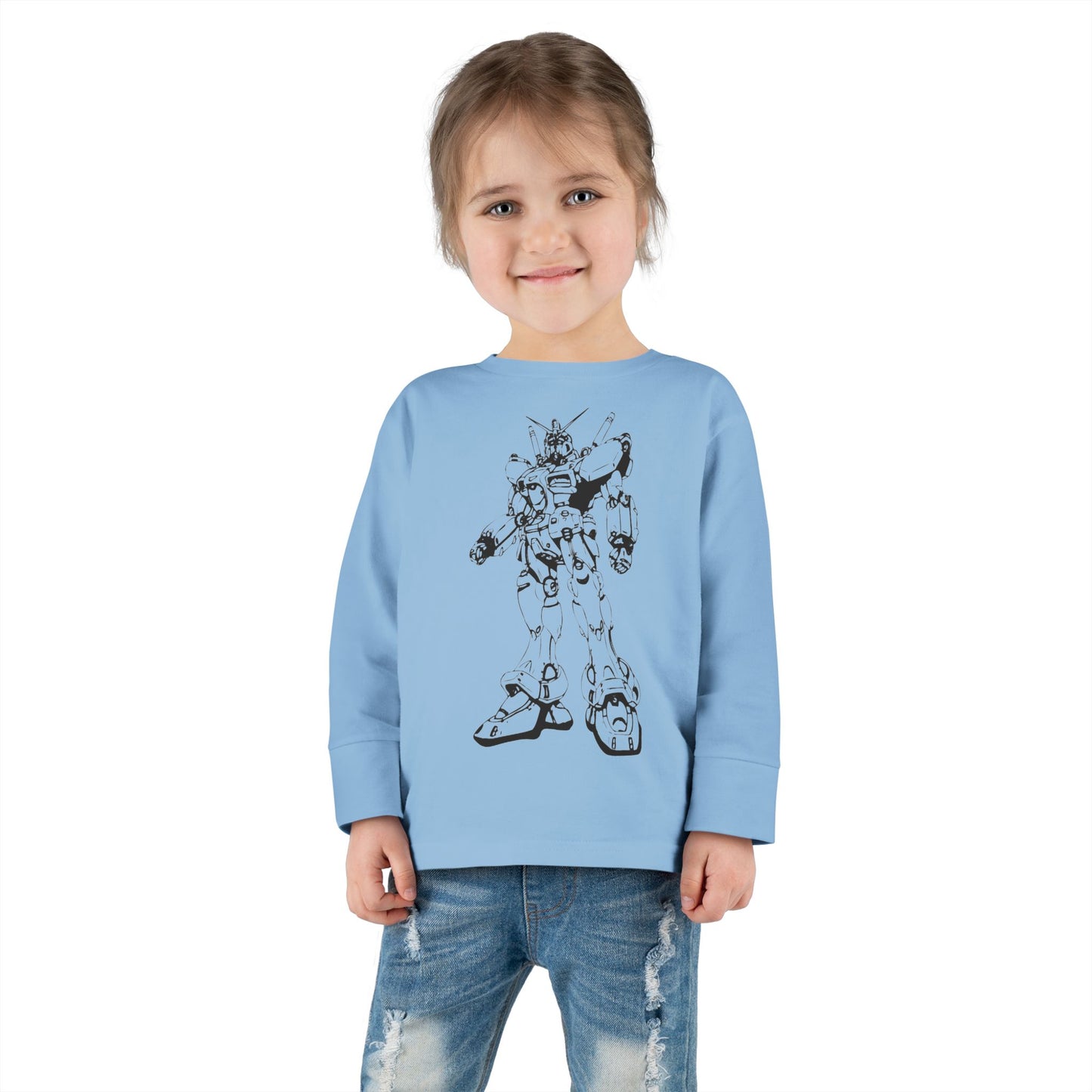 Camiseta de manga larga para niños pequeños: camiseta con gráfico de robot, perfecta para cumpleaños y juegos.