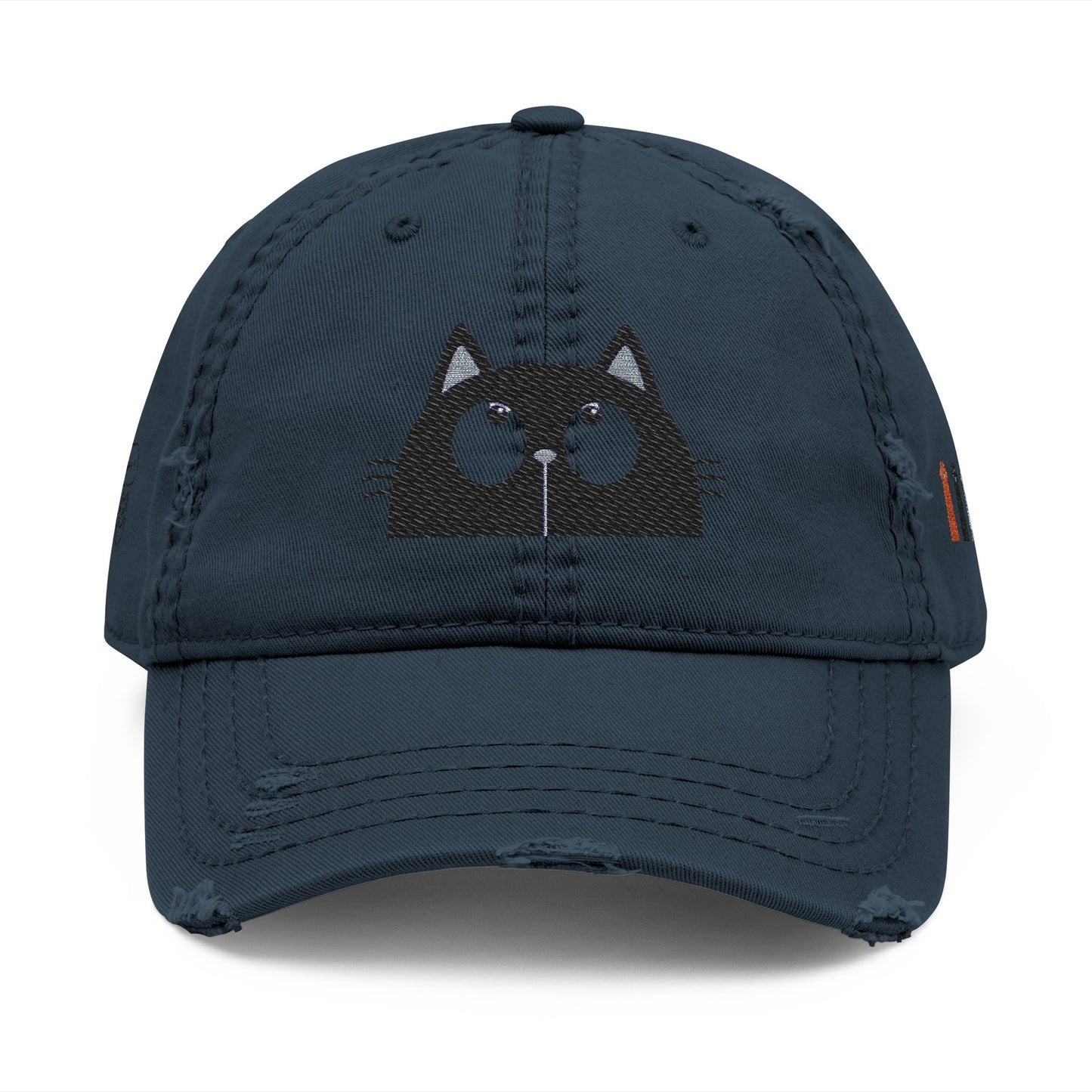 Distressed Cat Dad Hat - Embroidered, Casual Style for Cat Lovers