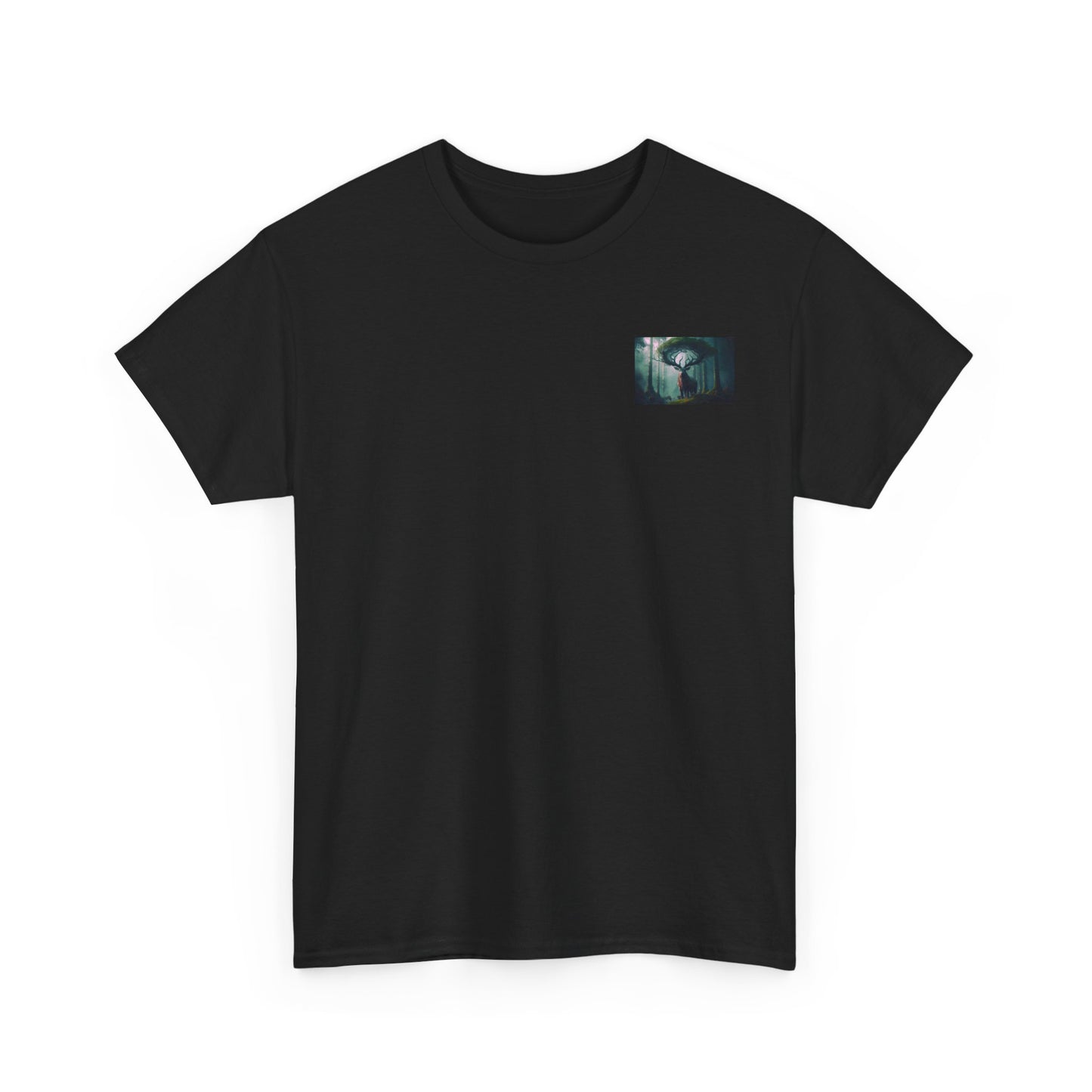 Camiseta unisex de algodón grueso con diseño de ciervos en el bosque