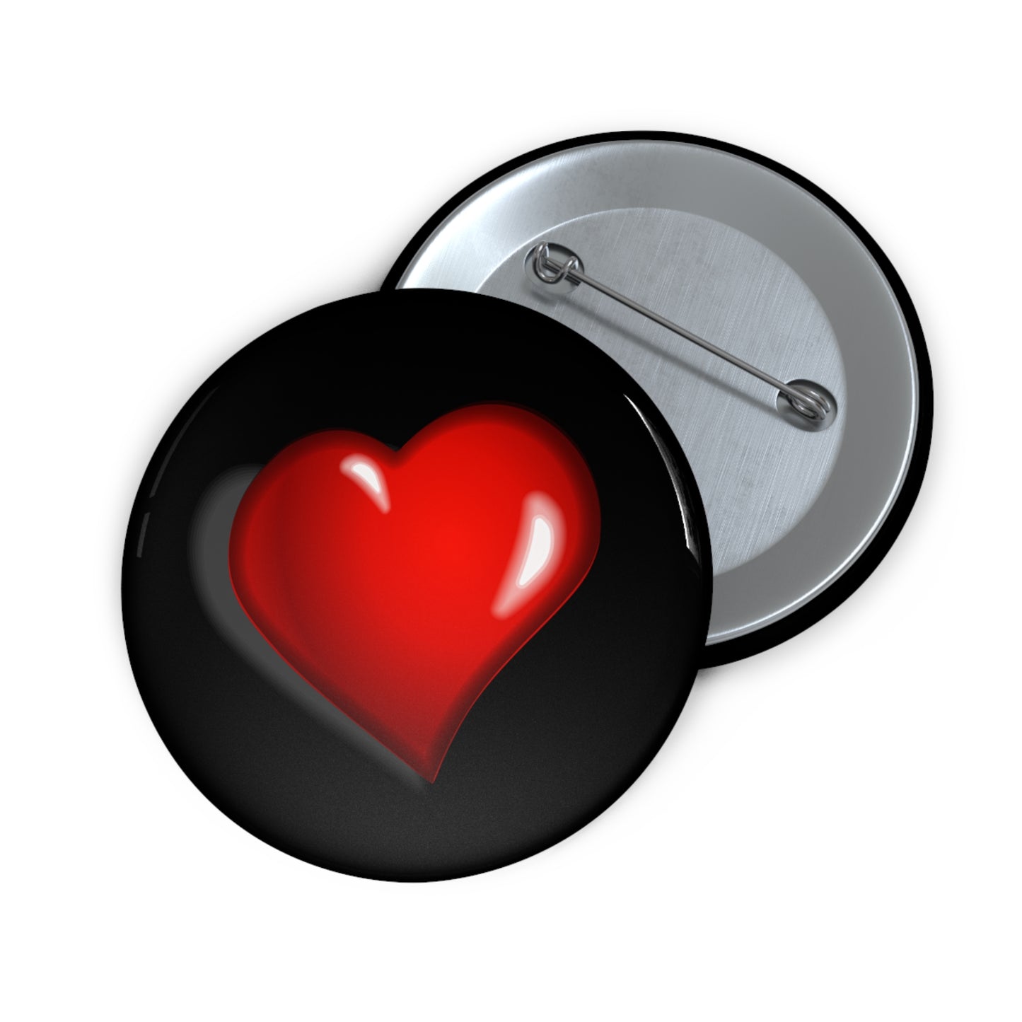 Botones de pin personalizados con forma de corazón