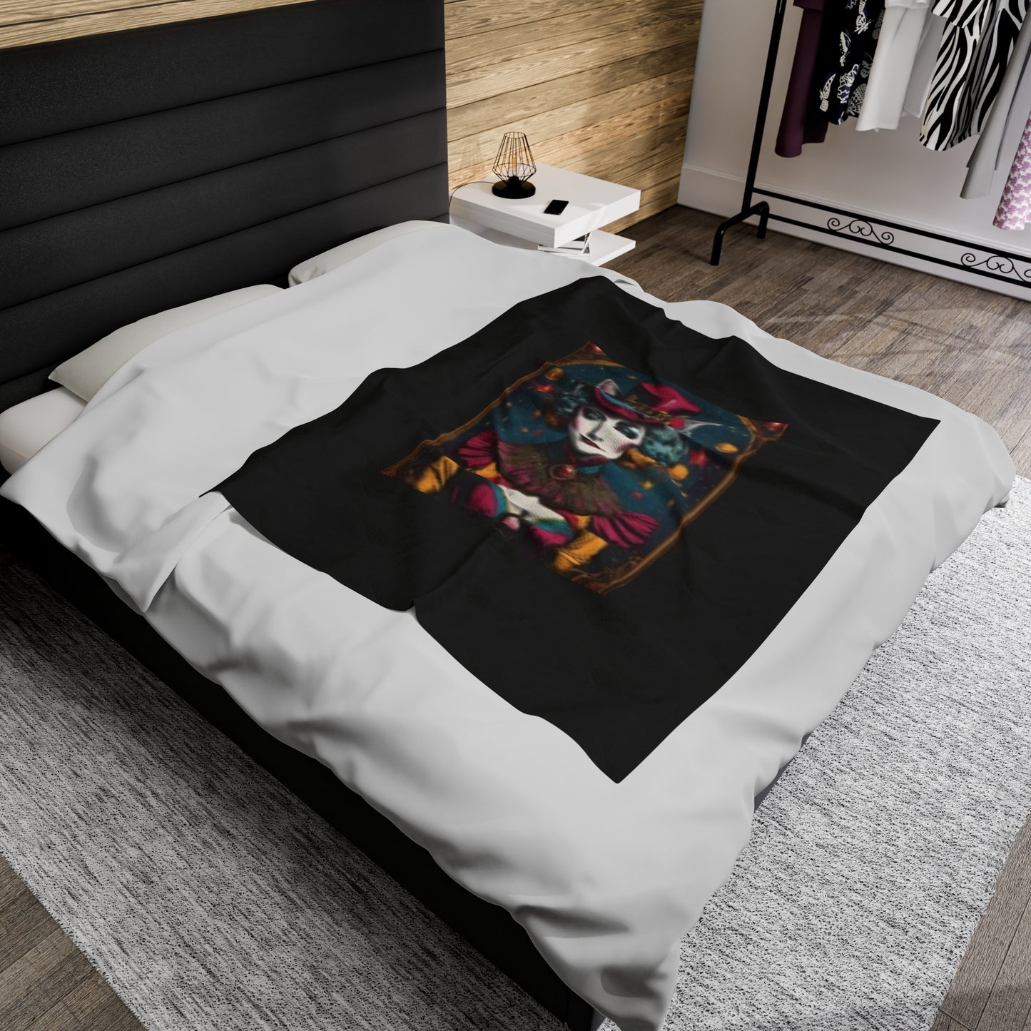 Velveteen Plush Blanket 50"x60" Size Beautiful Elf Woman