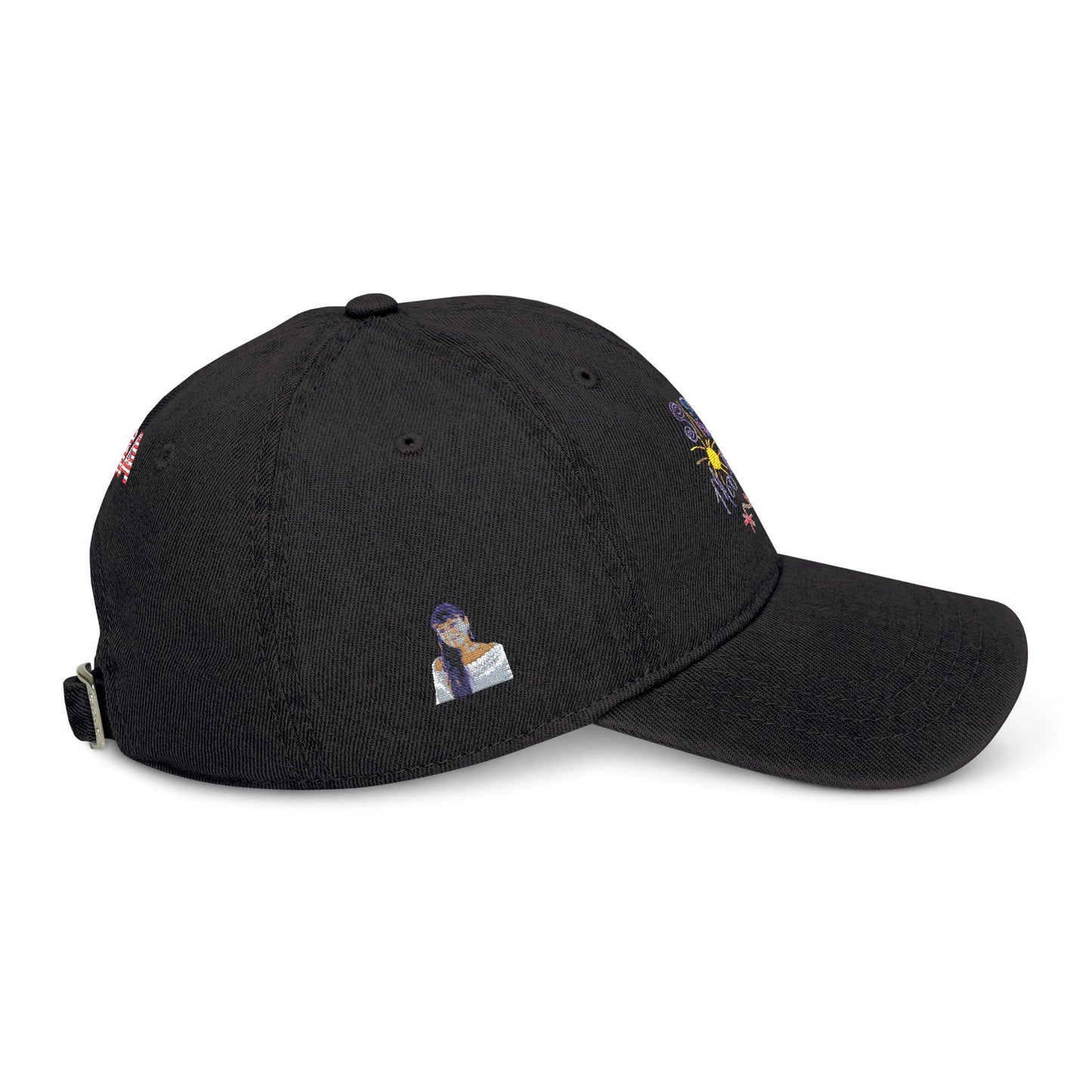 Denim Hat (Embroidery) Shookie Mookie USA Mary Jordan Red Rose