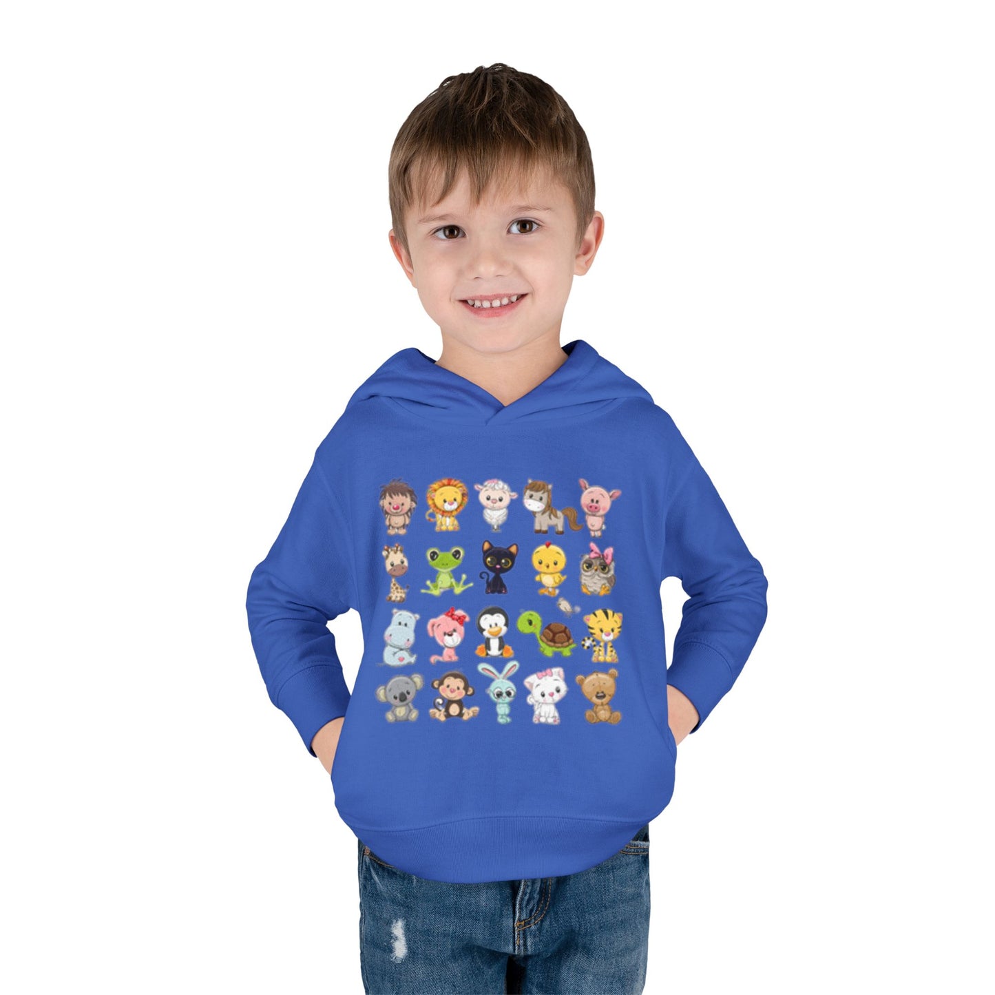 Sudadera con capucha de polar con estampado animal adorable para niños pequeños | Sudadera infantil bonita