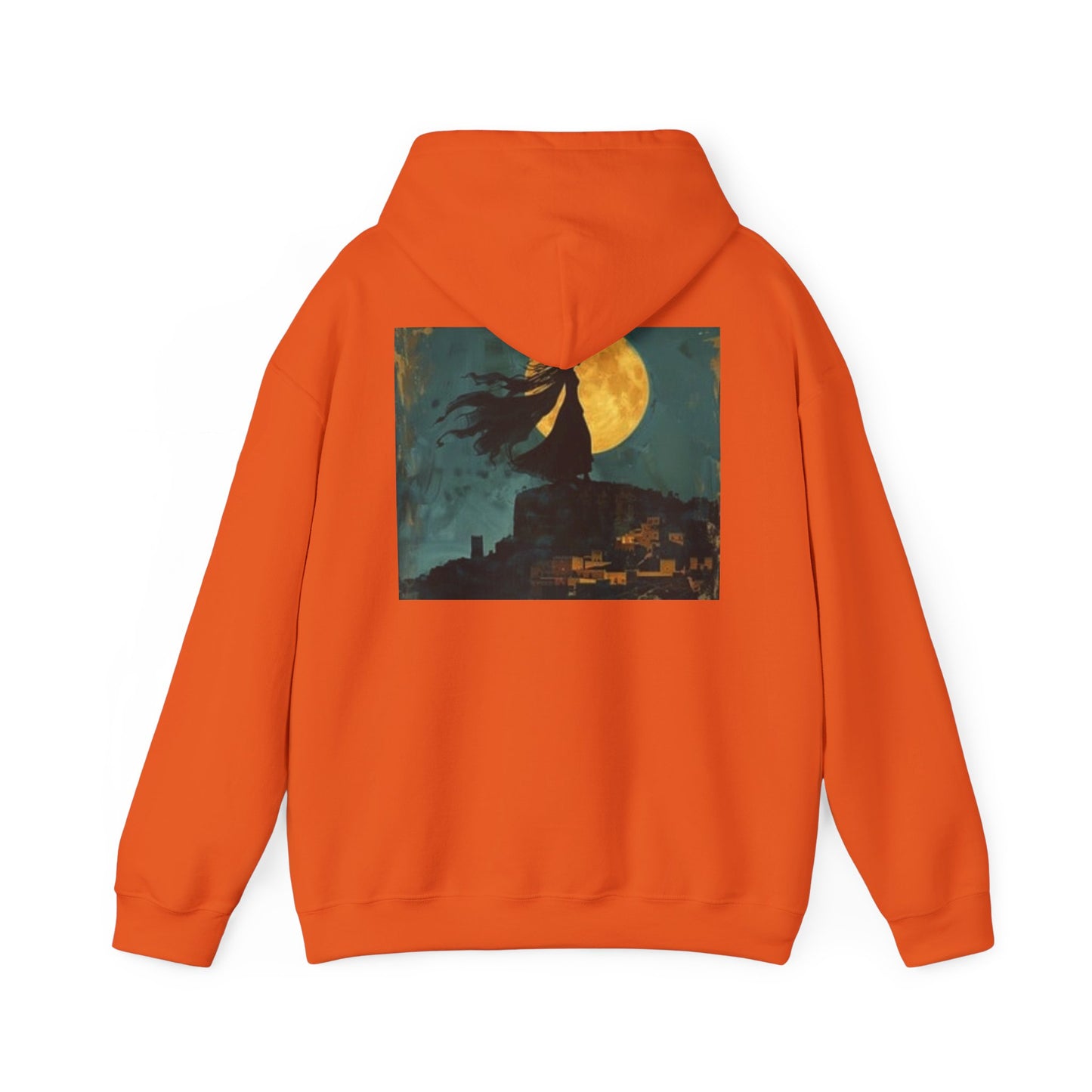 Sudadera con capucha unisex artística: diseño abstracto colorido y lunar