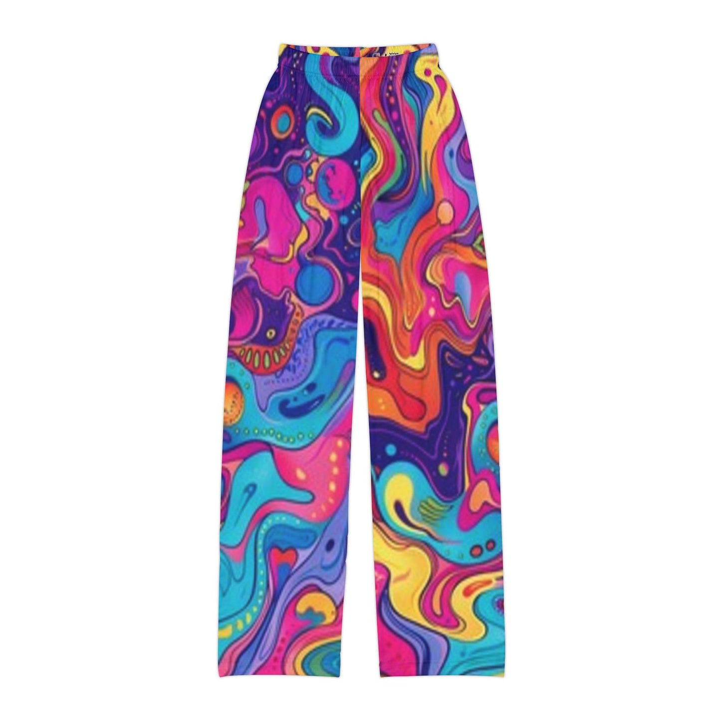 Pantalones de estar por casa para niños de colores vibrantes: diseño de remolino para mayor comodidad y diversión.