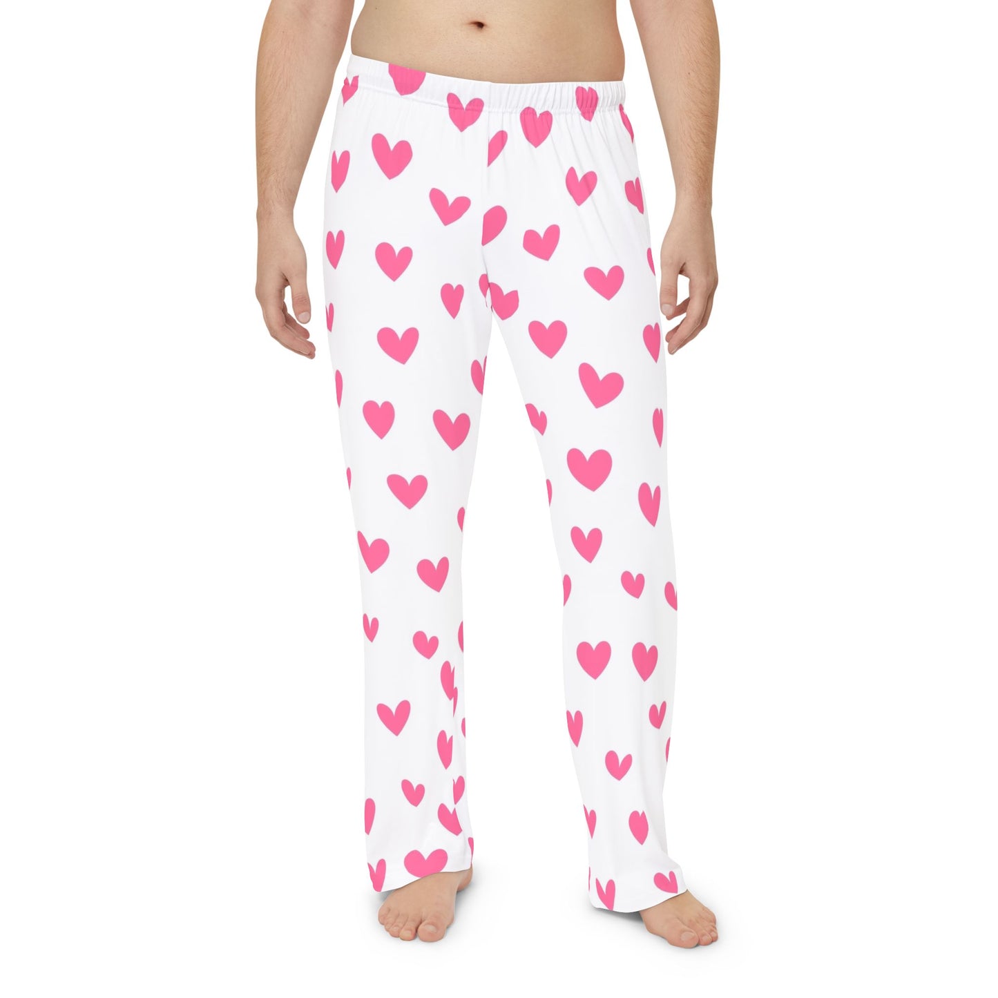 Men's Pajama Pants Pink Hearts