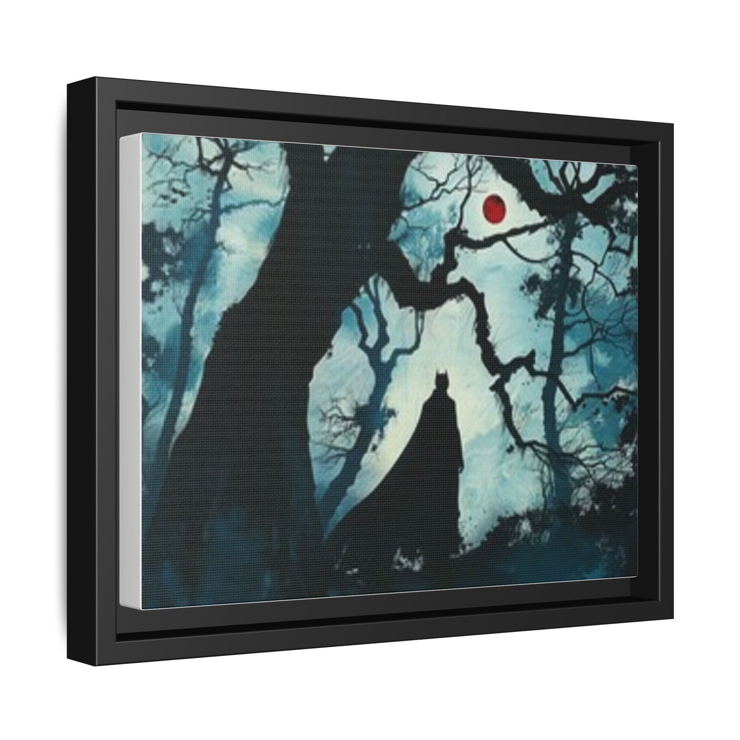 Batman in Forest Wall Art, Framed Matte Canvas, Dark Forest Decor, Gothic Art Print, Unique Home Decor, Perfect Gift for Art Lovers