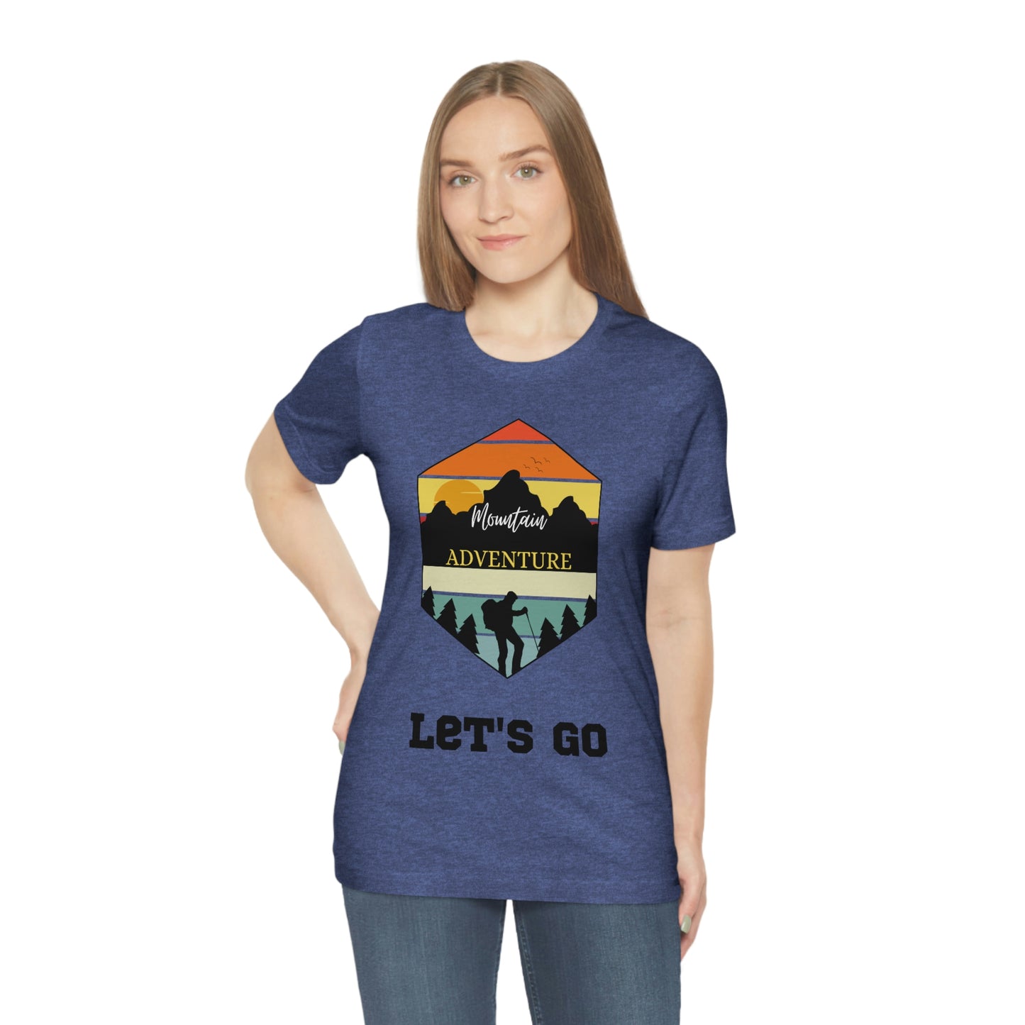 Camiseta de manga corta unisex Let's Go Hiking Adventures
