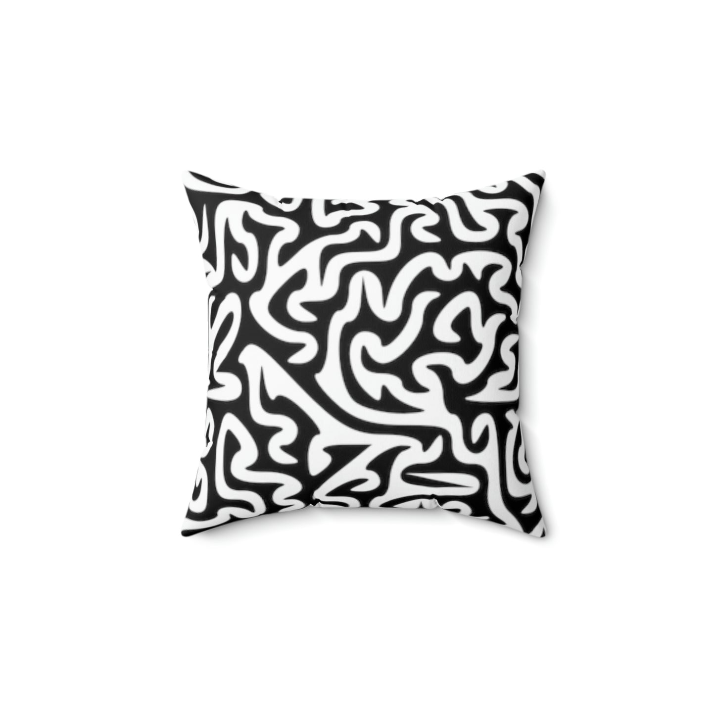 Coussin carré noir et blanc Maze Puis-je avoir cet oreiller pour mon anniversaire
