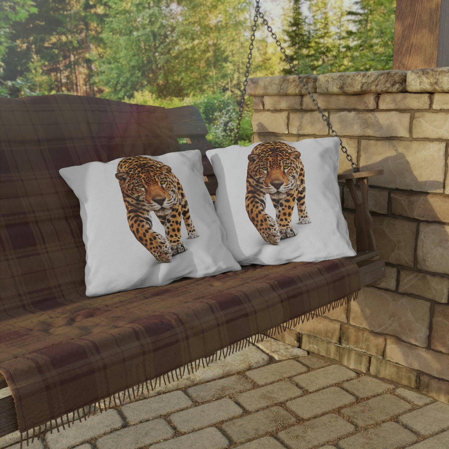 Almohadas de exterior de guepardo ¡Relajándome en mi jardín divirtiéndome!