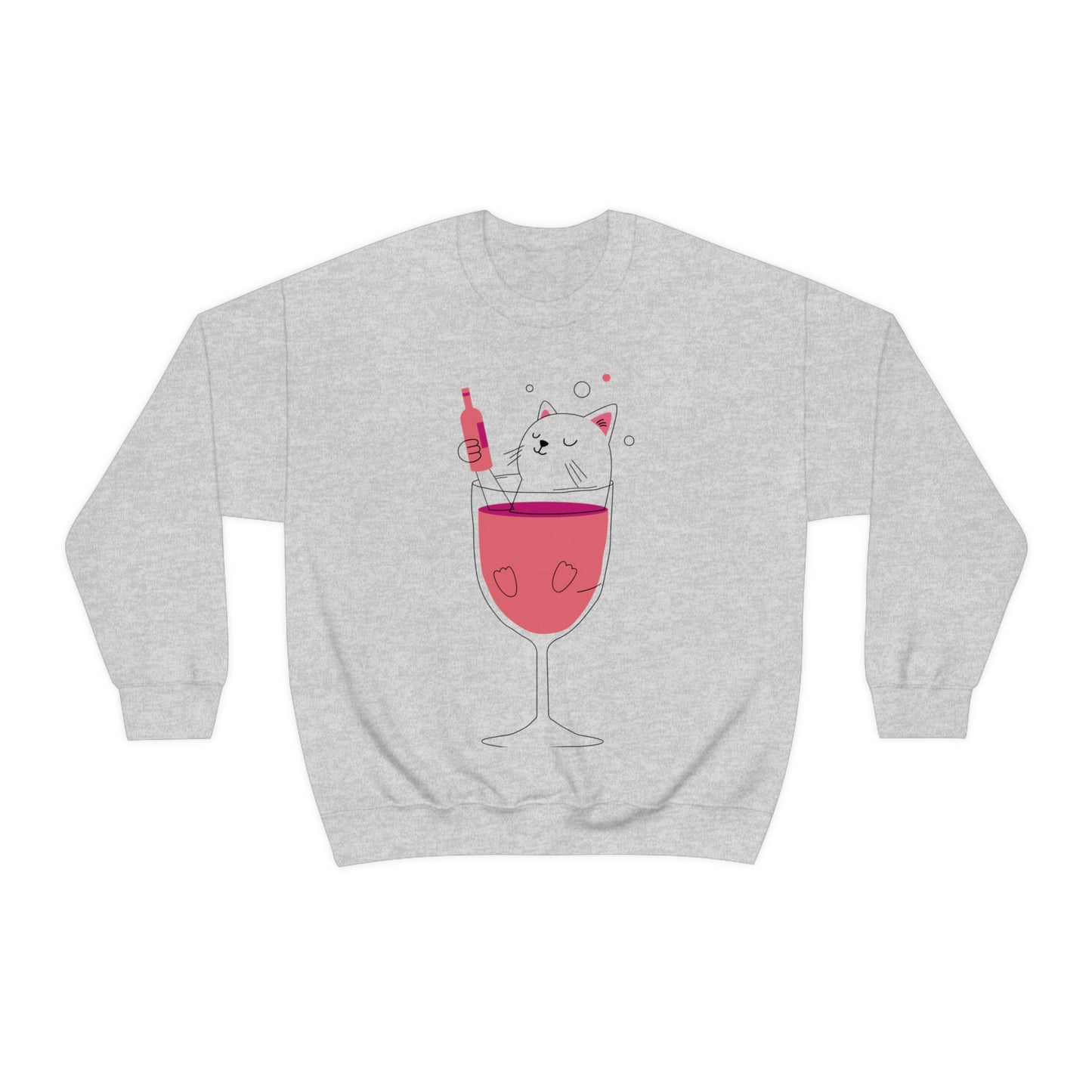 Sudadera con gato en copa de vino bebiendo ¡A mi hermana le encantaría este regalo!