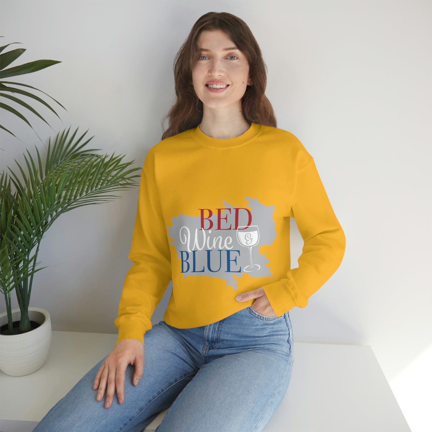 Sudadera de cuello redondo de color azul vino tinto ¡Voy a ir a una fiesta!