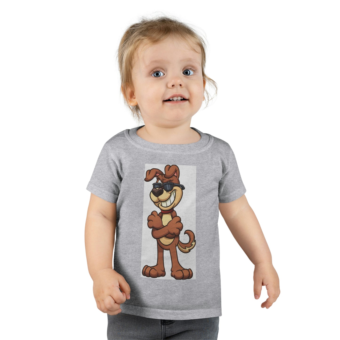 Camiseta para niño con perro sonriente con gafas de sol