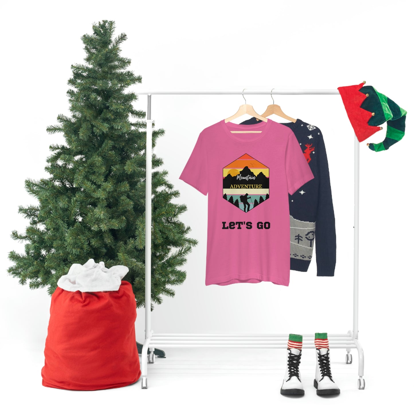 Camiseta de manga corta unisex Let's Go Hiking Adventures