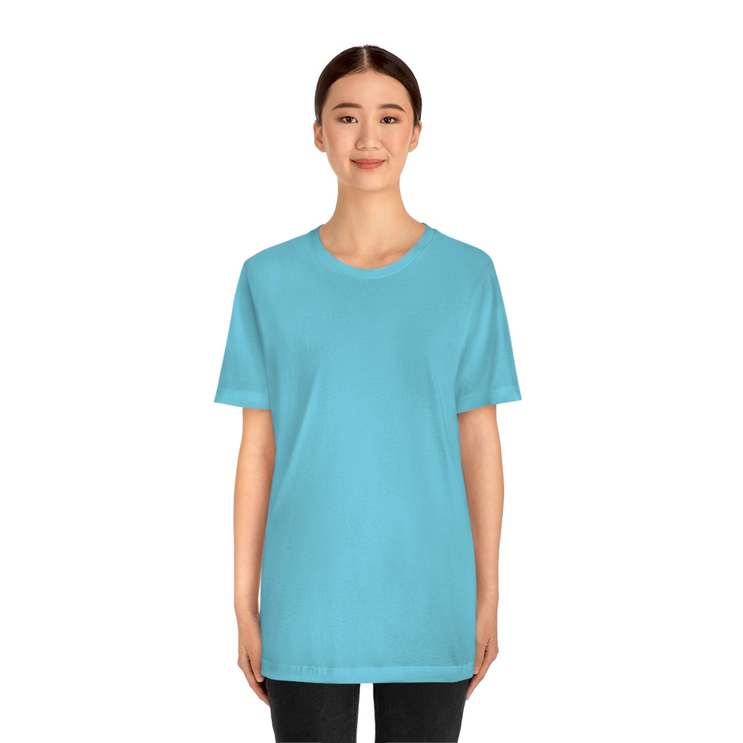 Camiseta unisex de manga corta Just Think para el trabajo, la escuela, los recados y las compras