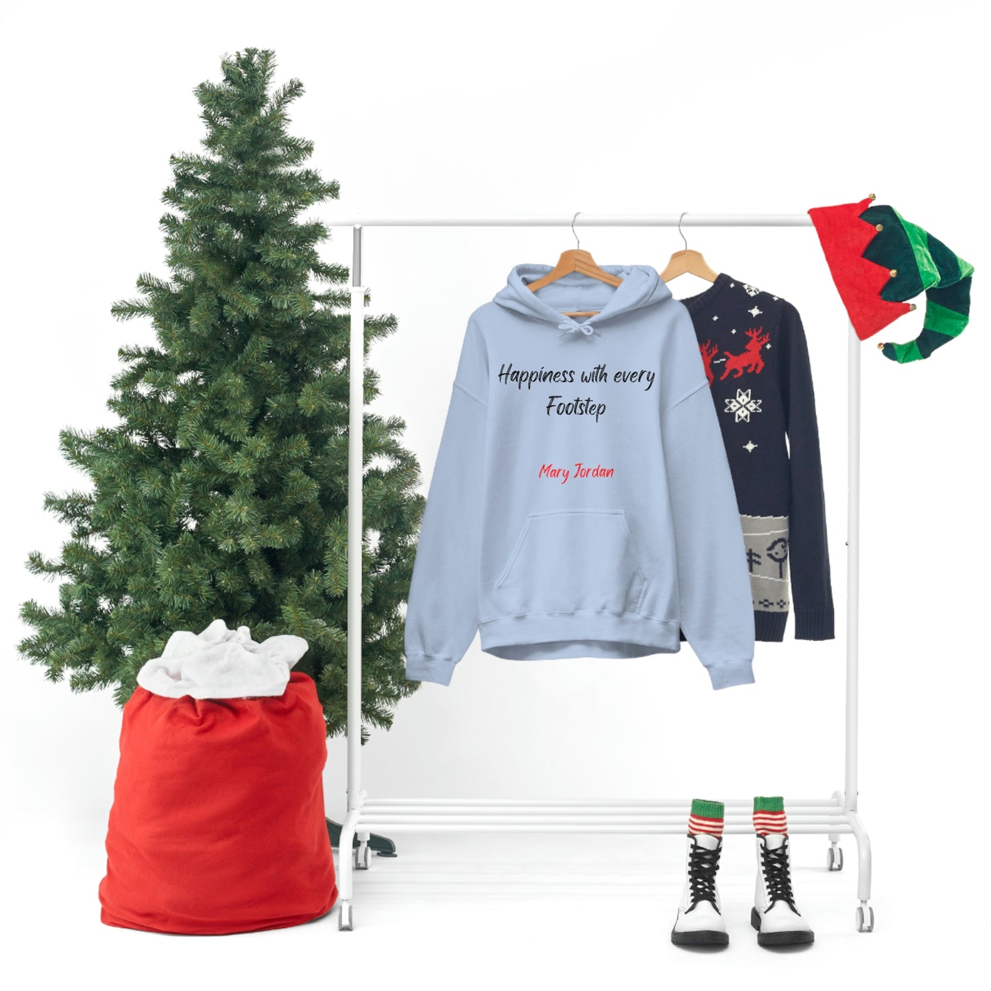 Sudadera con capucha unisex Mary Jordan Heavy Blend™ para hombre, mujer y niño, Happiness With Every Step
