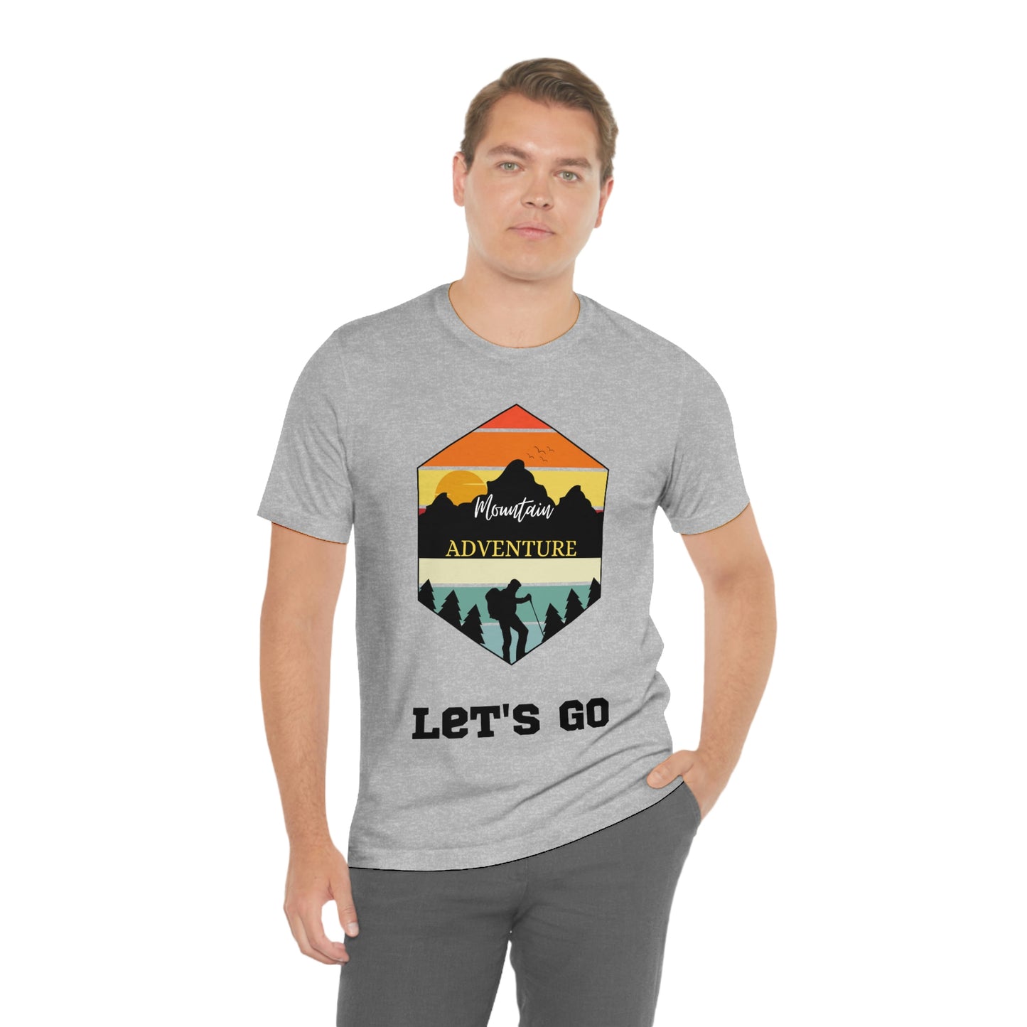 Camiseta de manga corta unisex Let's Go Hiking Adventures