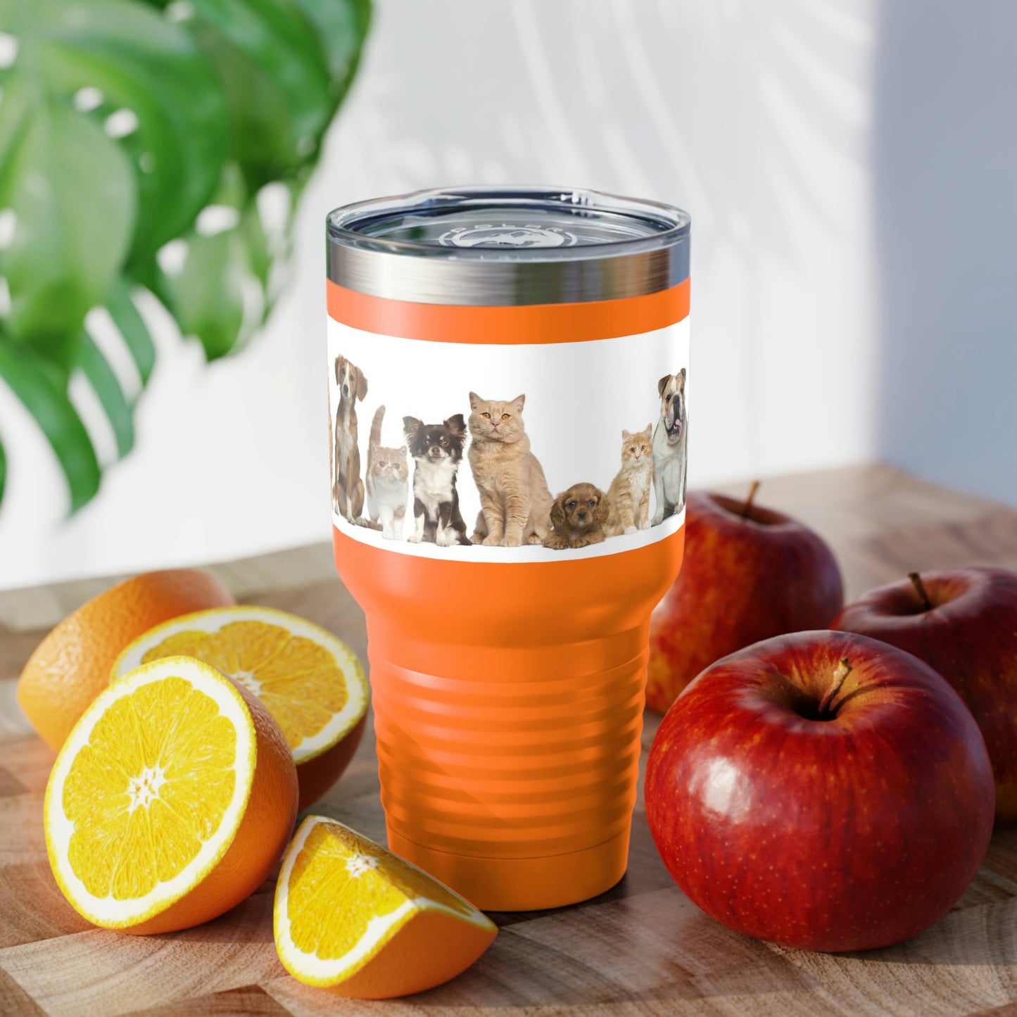 Vaso con cuello redondo para gatos y perros, 30 oz, 5 colores, para viajes, trabajo, relajación, compras, jardinería, senderismo
