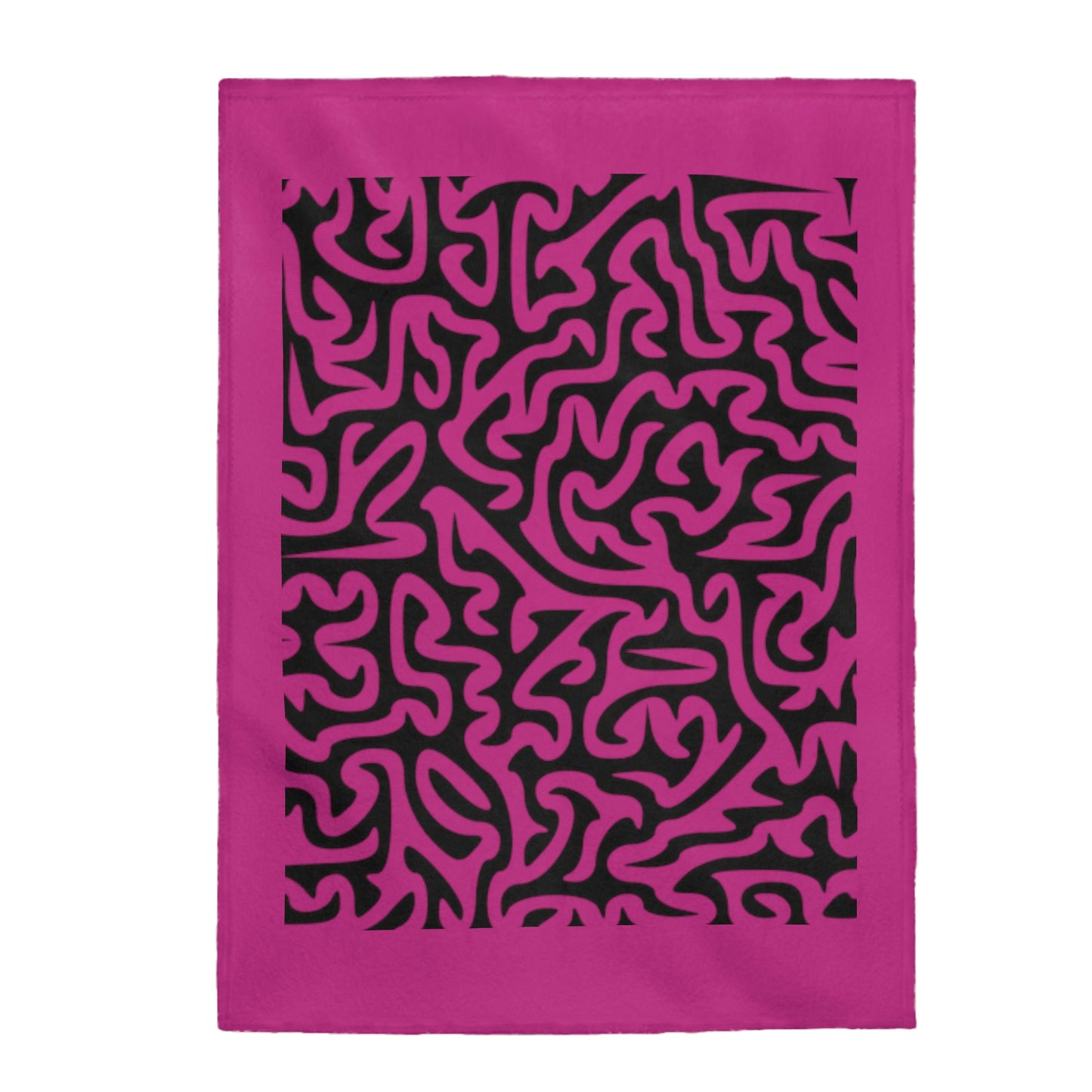 Manta de felpa de terciopelo negro y rosa con forma de laberinto, regalo para bebés, regalo para niños, regalo de viaje
