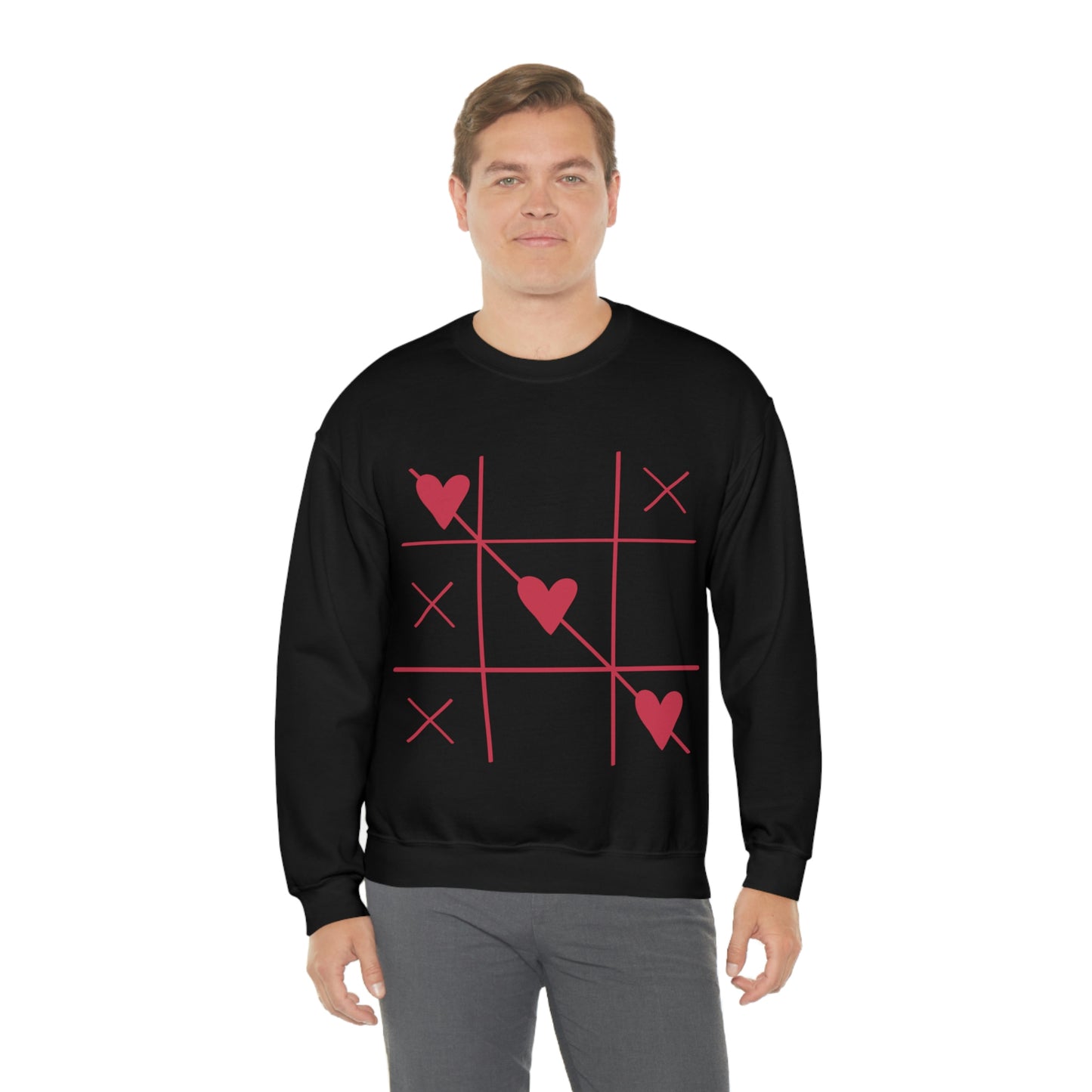 Sudadera con cuello redondo Tic Tac Toe ¡Me encanta mi regalo de cumpleaños!