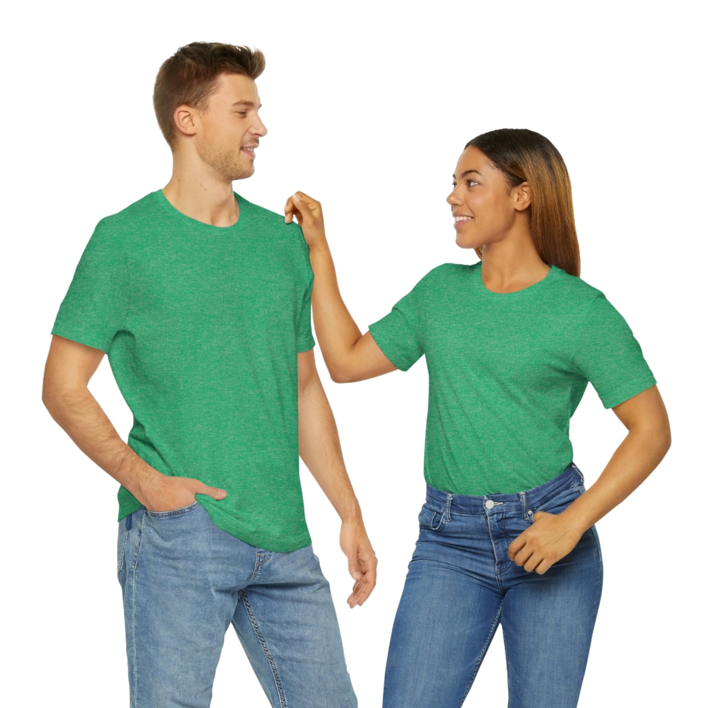 Camiseta unisex de manga corta Just Think para el trabajo, la escuela, los recados y las compras