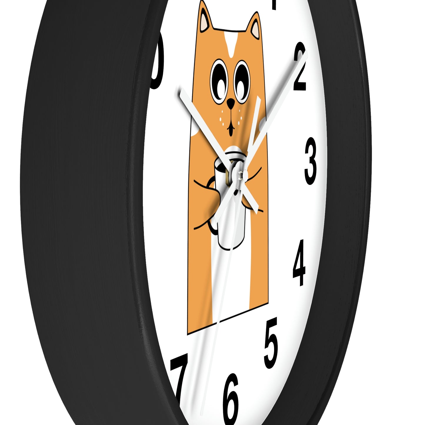 Reloj de pared con diseño de gato y café caliente Reloj de pared para amantes de los gatos ¡Un regalo fabuloso!