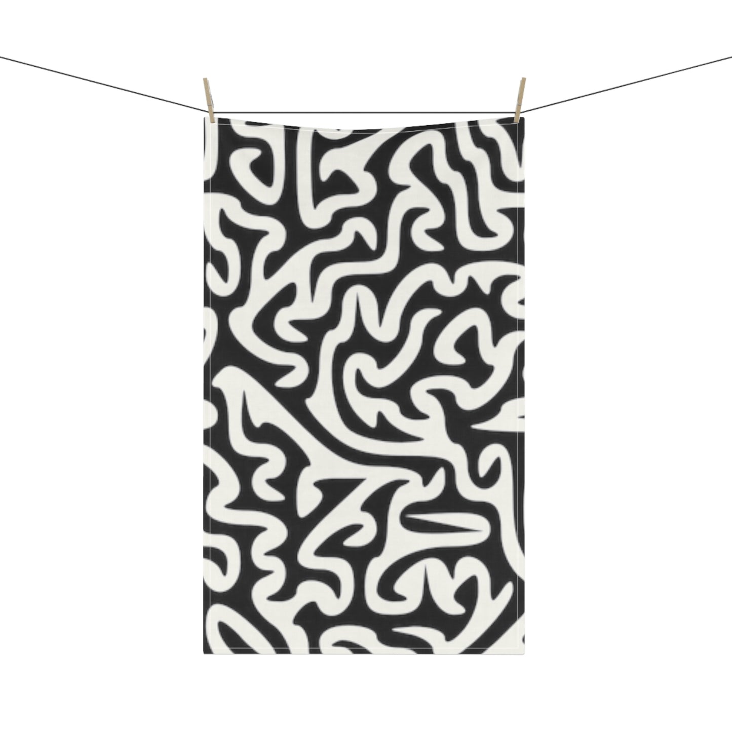Toalla de cocina en blanco y negro con laberinto, manteles individuales para cocinar platos, platos secos